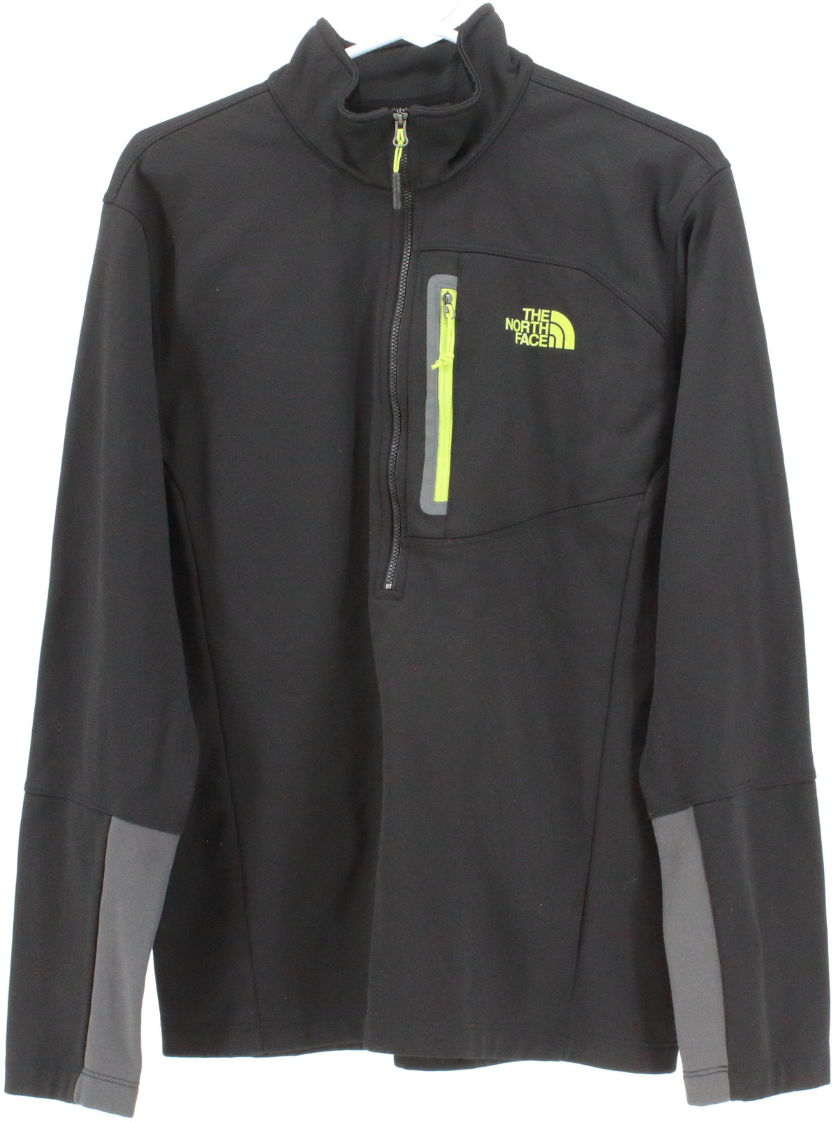 The North Face Black Lime and Grey Half Zip Men's Fleece