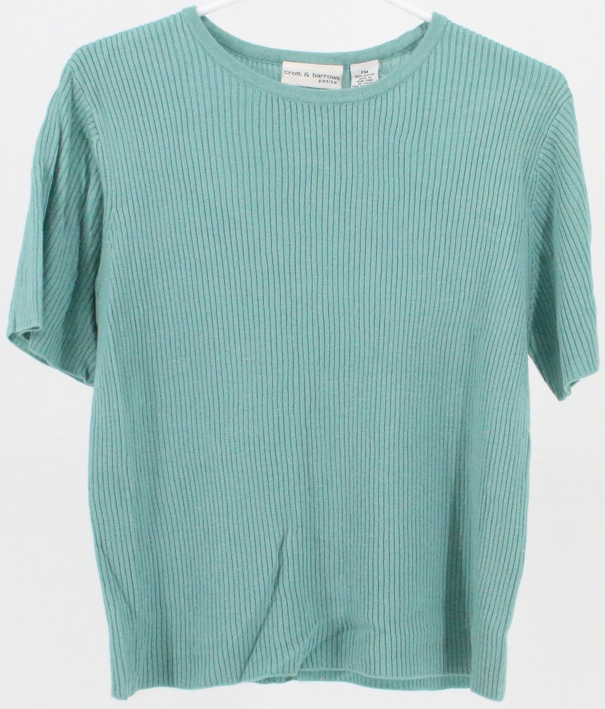 Croft & Barrow Petite Turquoise Short Sleeve Women's Sweater