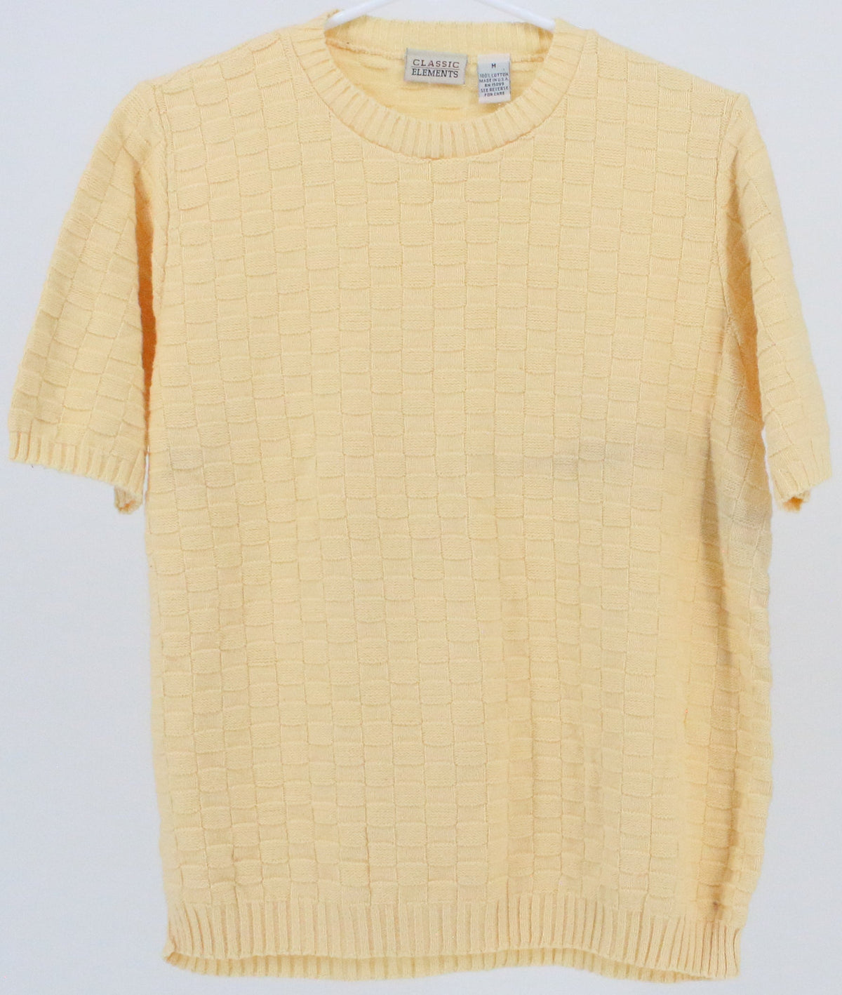 Classic Elements Yellow Short Sleeve Women's Sweater