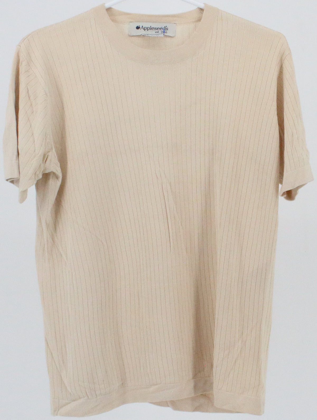 Appleseed's Light Beige Short Sleeve Women's Sweater