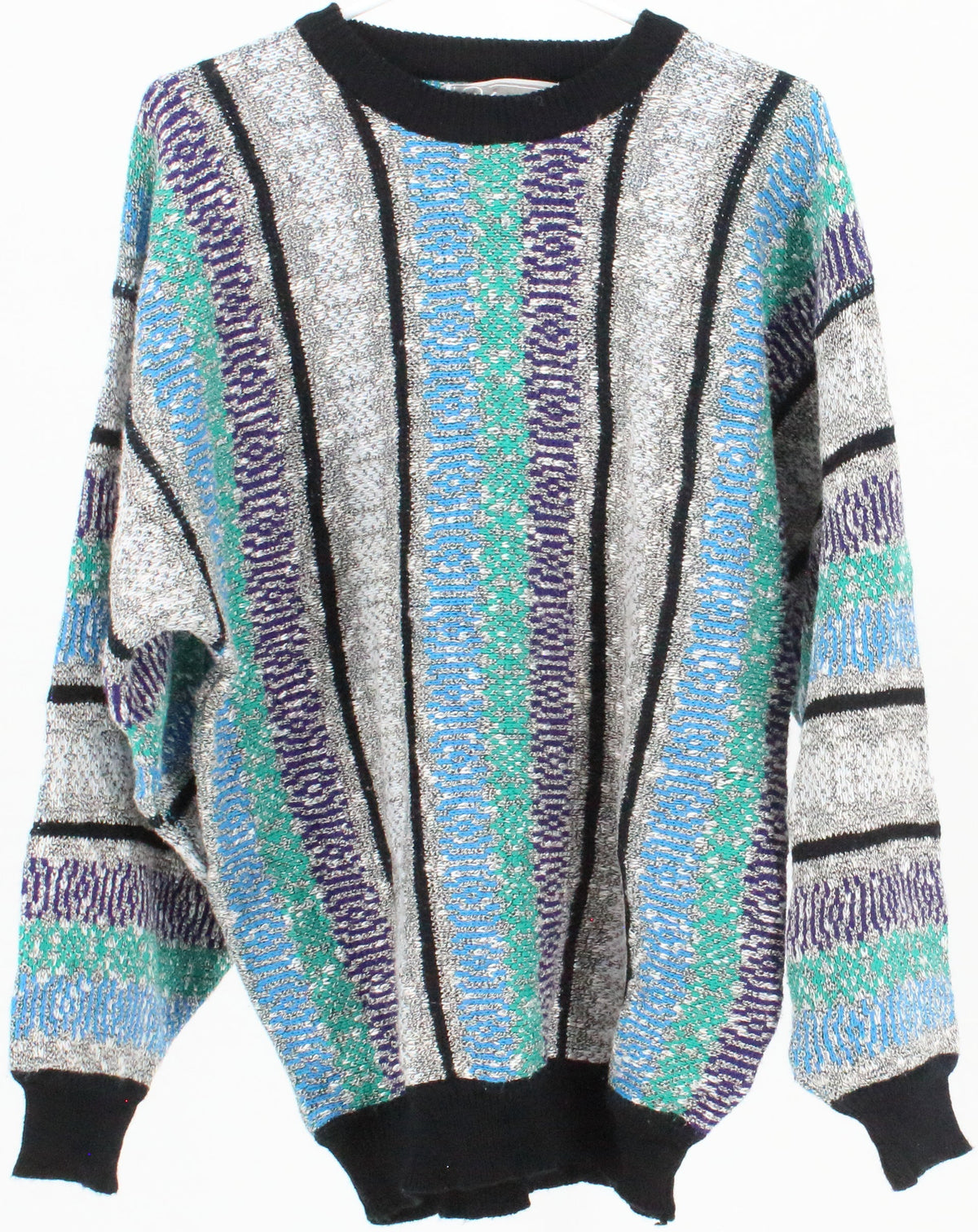 Blazer Black Purple Blue and Green Women's Sweater