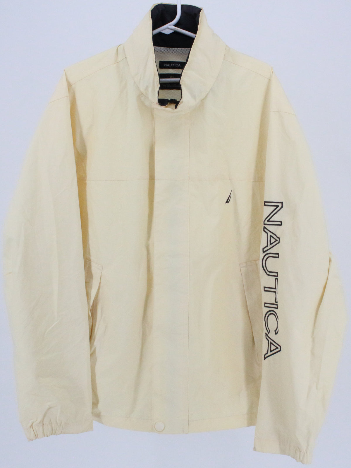 Nautica Off White and Navy Blue Nylon Jacket