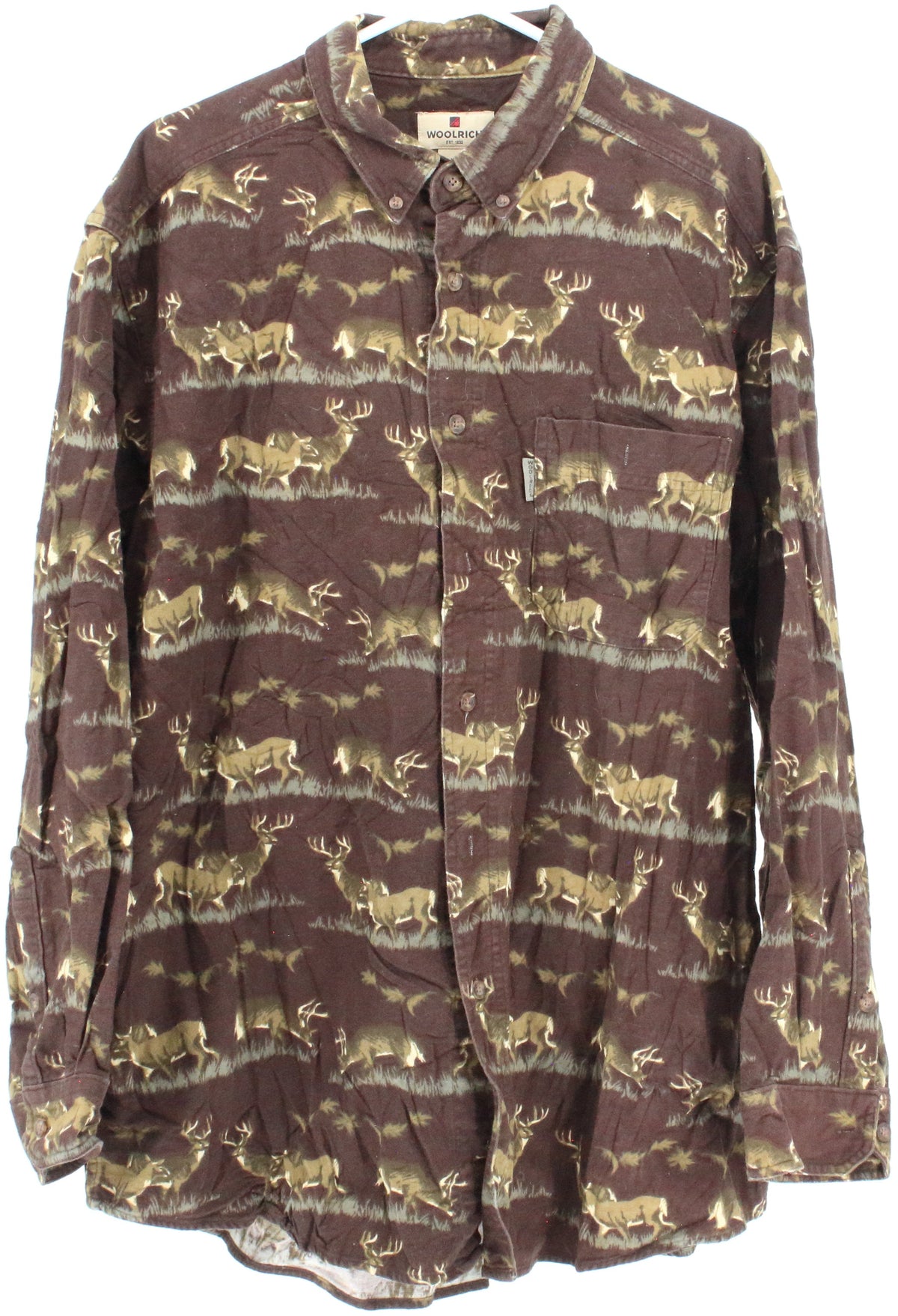 Woolrich Brown Deer Print Shirt