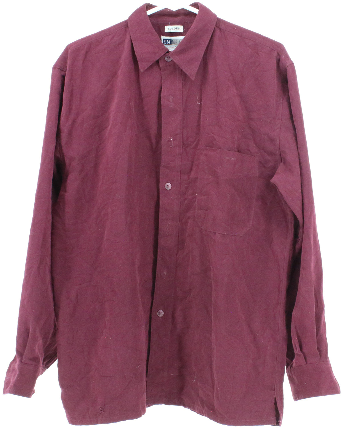 Un Tied Burgundy Men's Suede Shirt