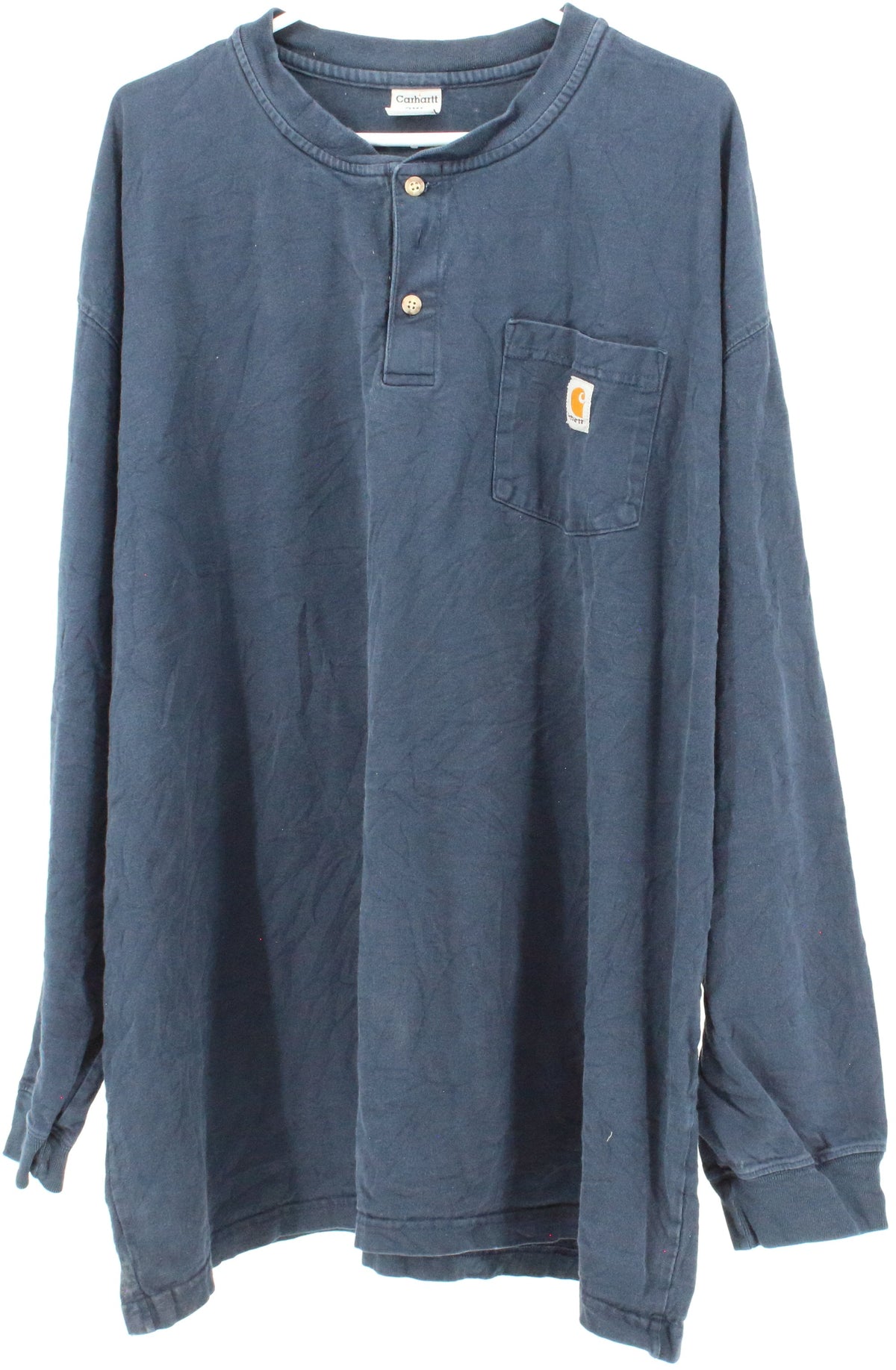 Carhartt Navy Blue Front Buttons Long Sleeve T-Shirt