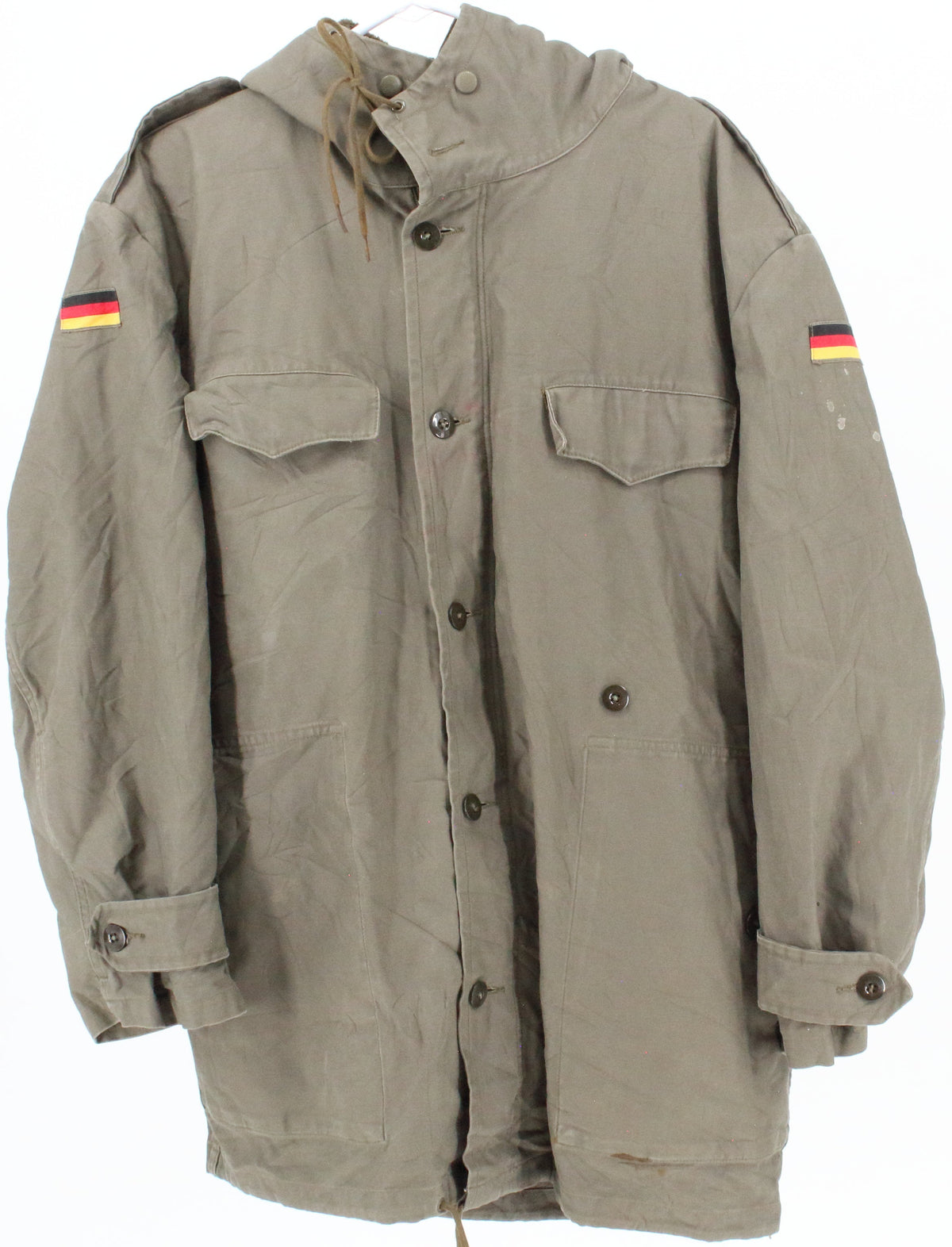 Scharrer Germany Flag Military Green Hooded Coat