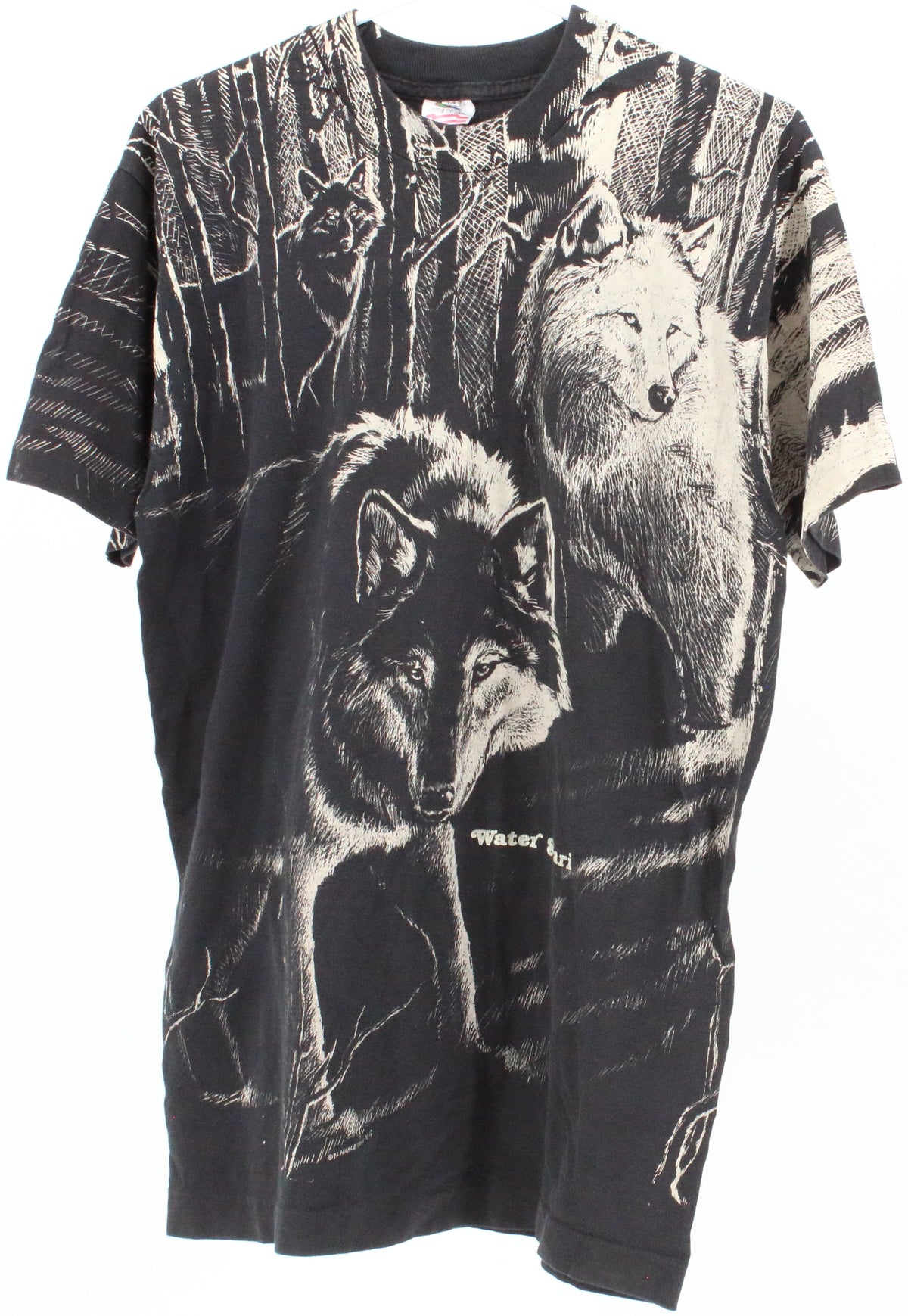 Fruit Of The Loom Water Safari Black and Beige Print T-Shirt