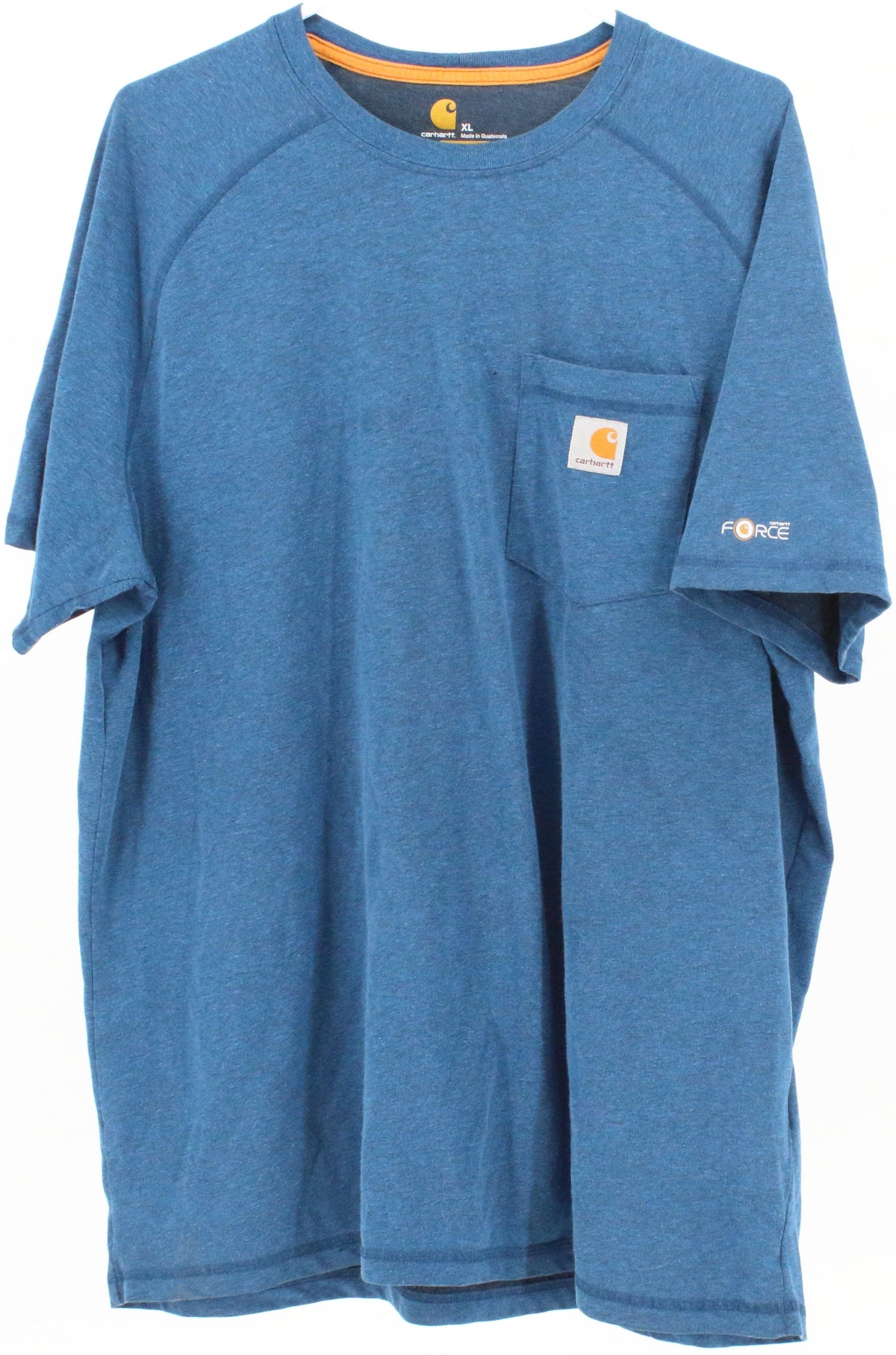 Carhartt Force Relaxed Fit Blue Melange Front Pocket T-Shirt