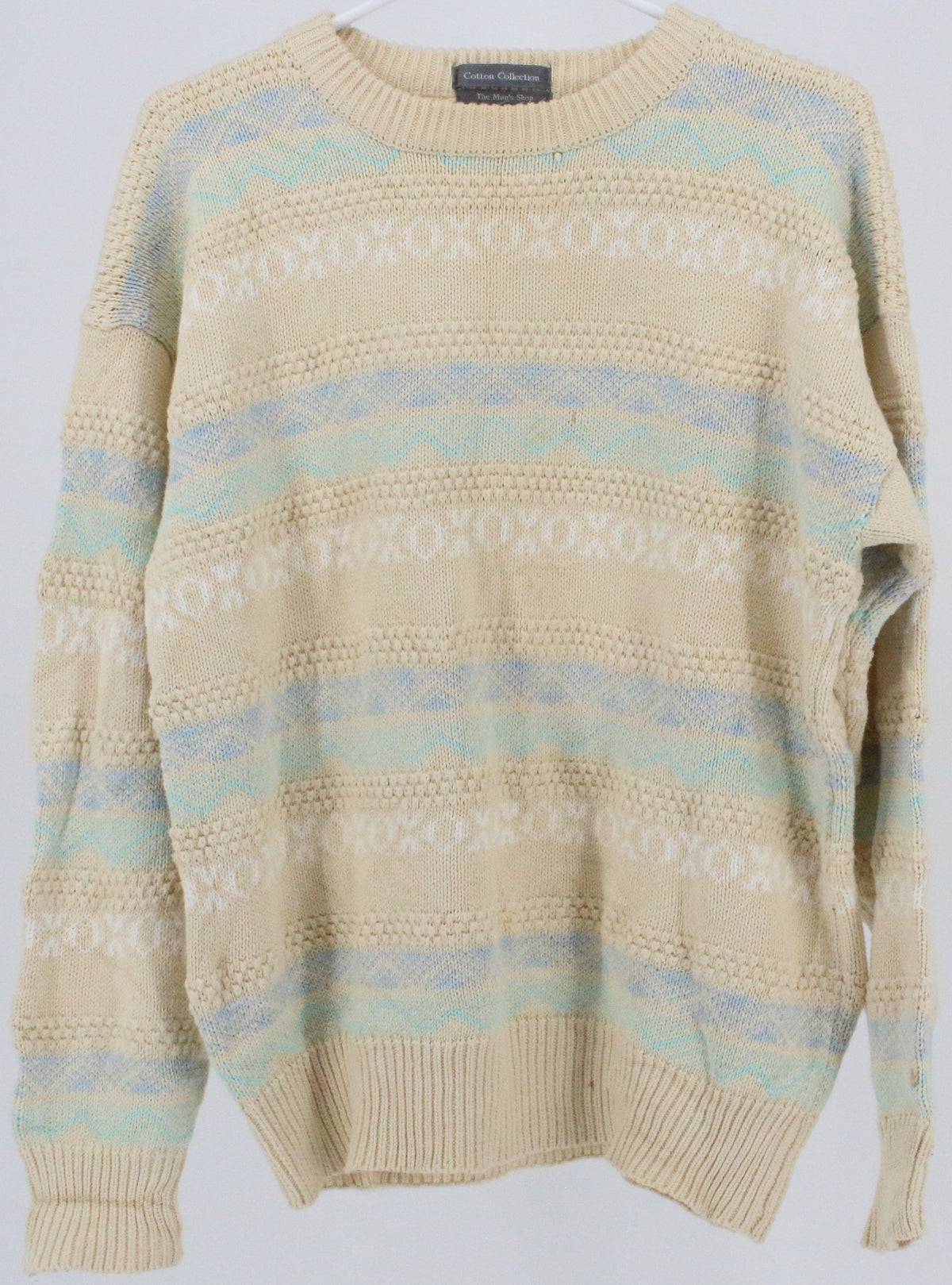 The Man's Shop Off White and Light Blue Sweater