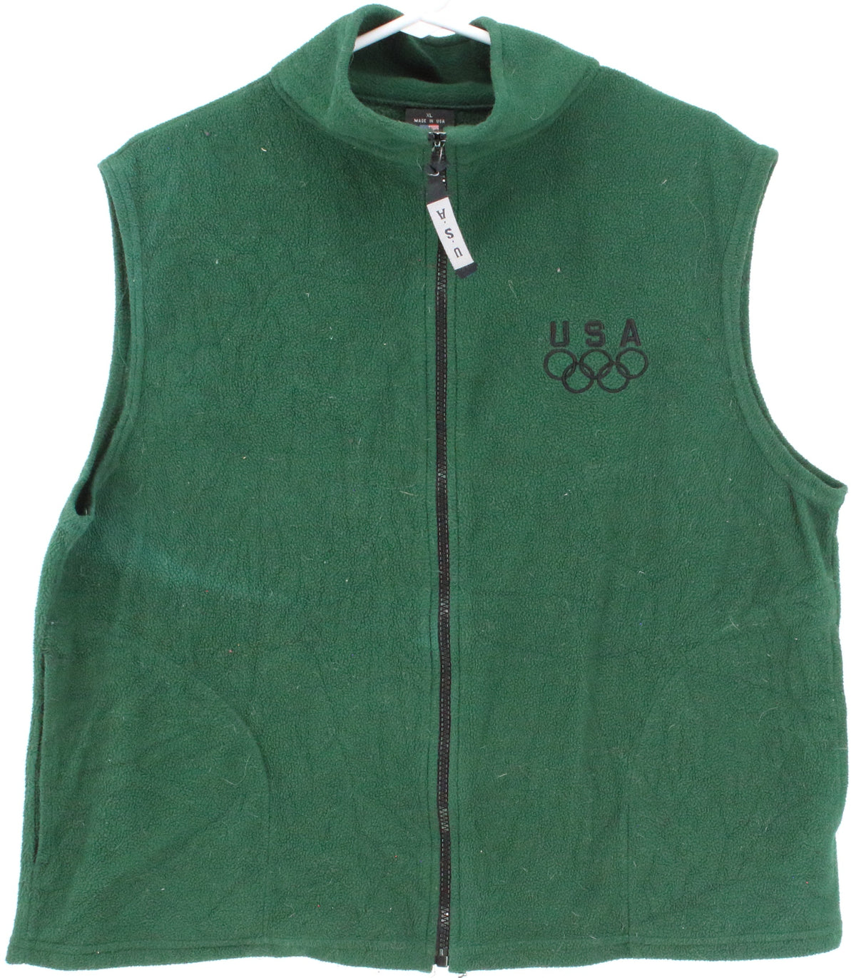 U.S.A Green Fleece Vest