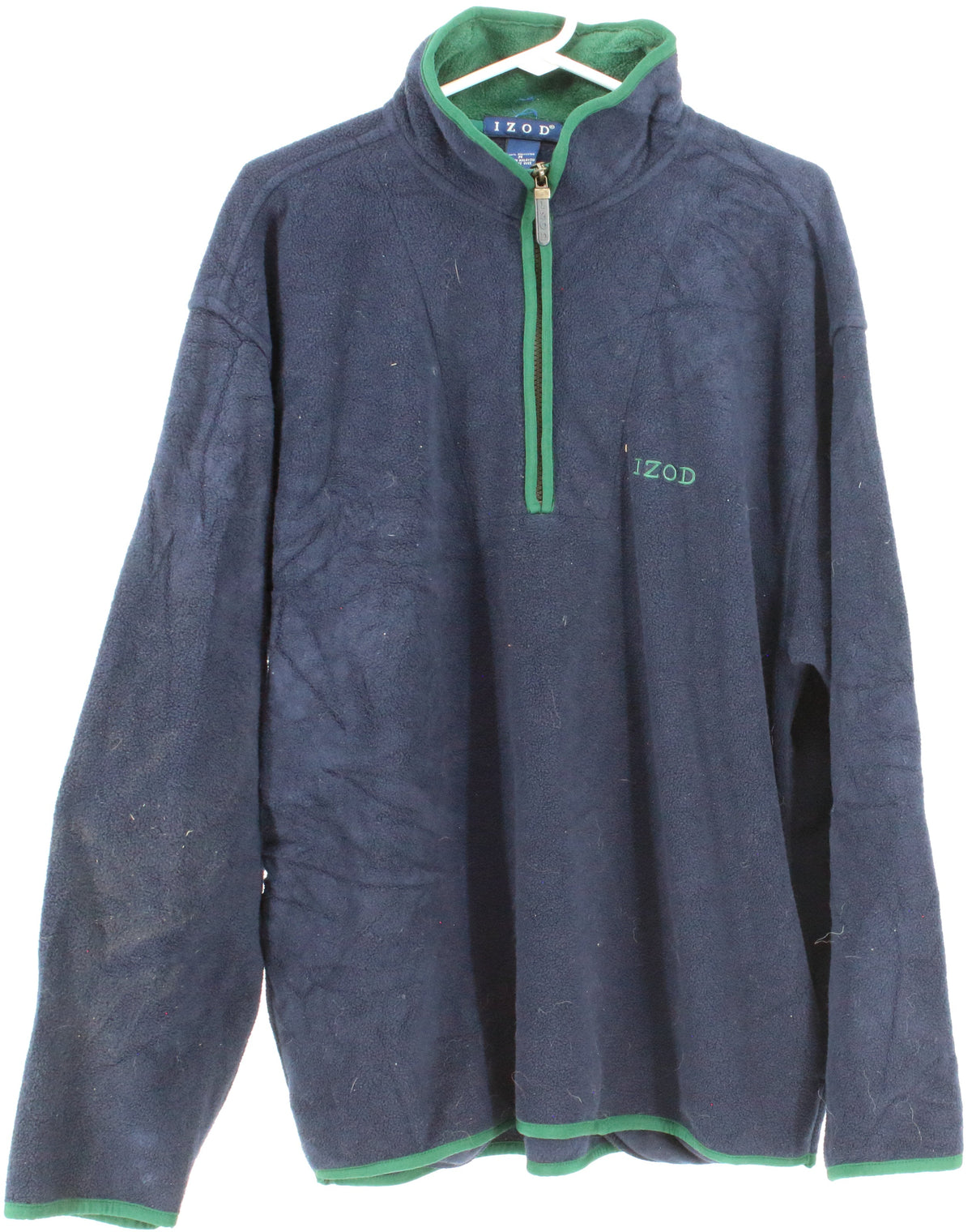 Izod Navy Blue and Green Half Zip Men's Fleece