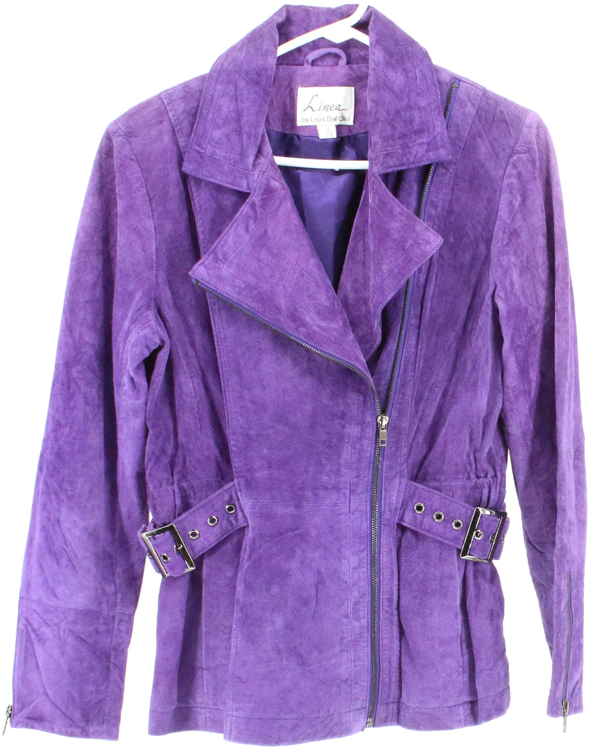 Linea by Louis Dell'Olio Purple Leather Jacket