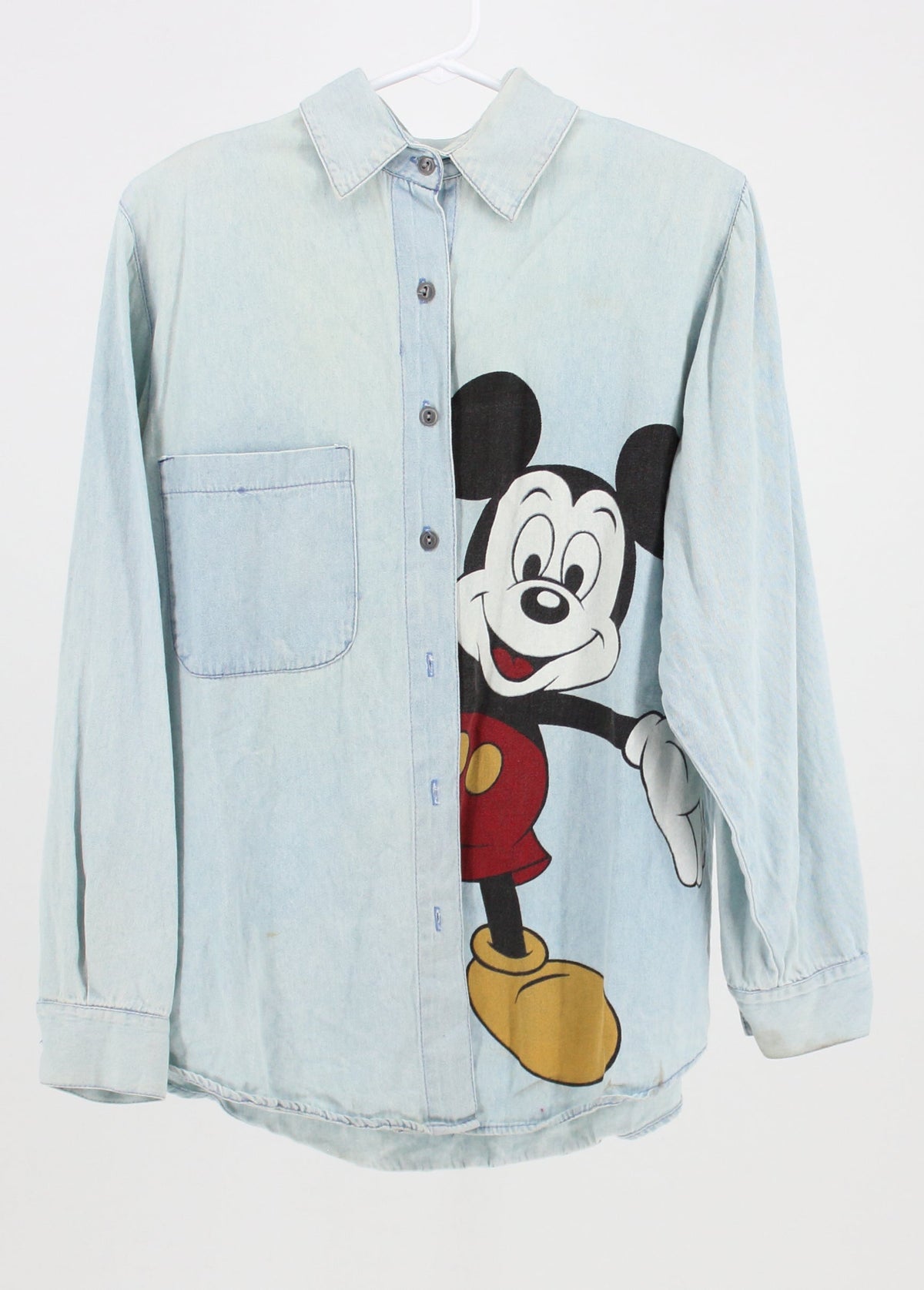 Mickey light blue button up shirt
