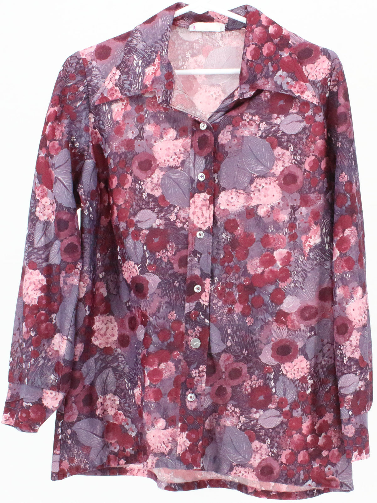 Carol Henry Burgundy Flower Print Blouse