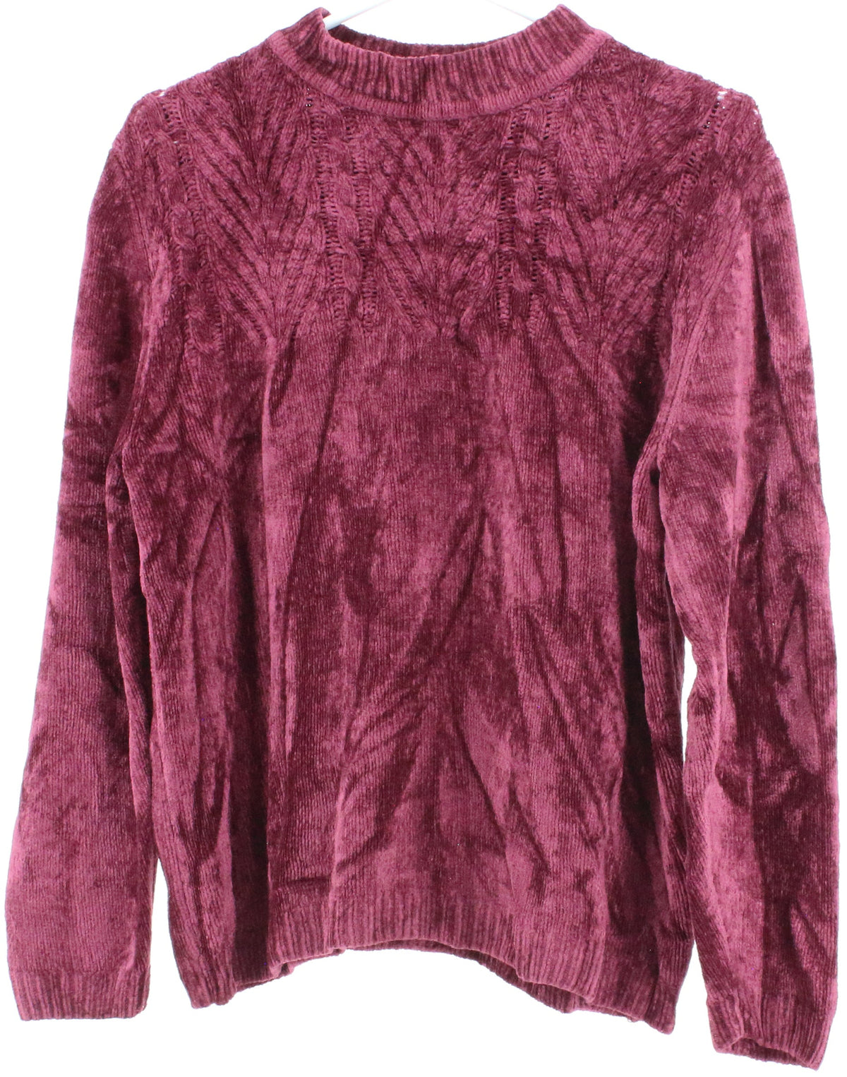 Alfred Dunner Burgundy Velvet Sweater