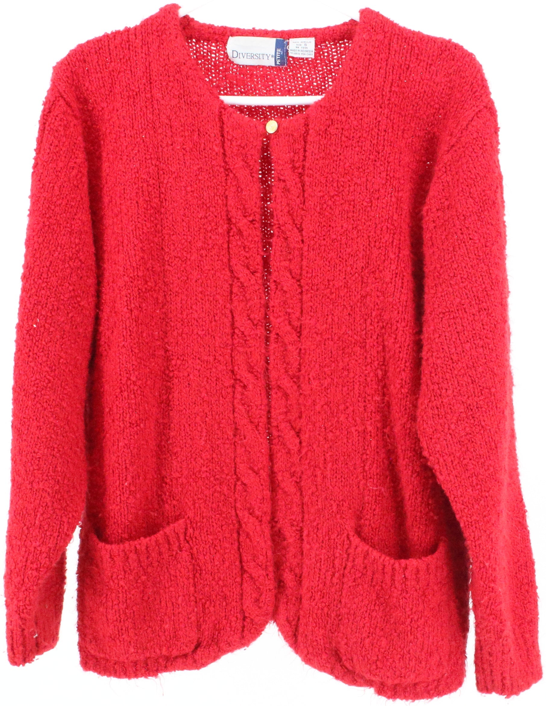 Petite shop red cardigan