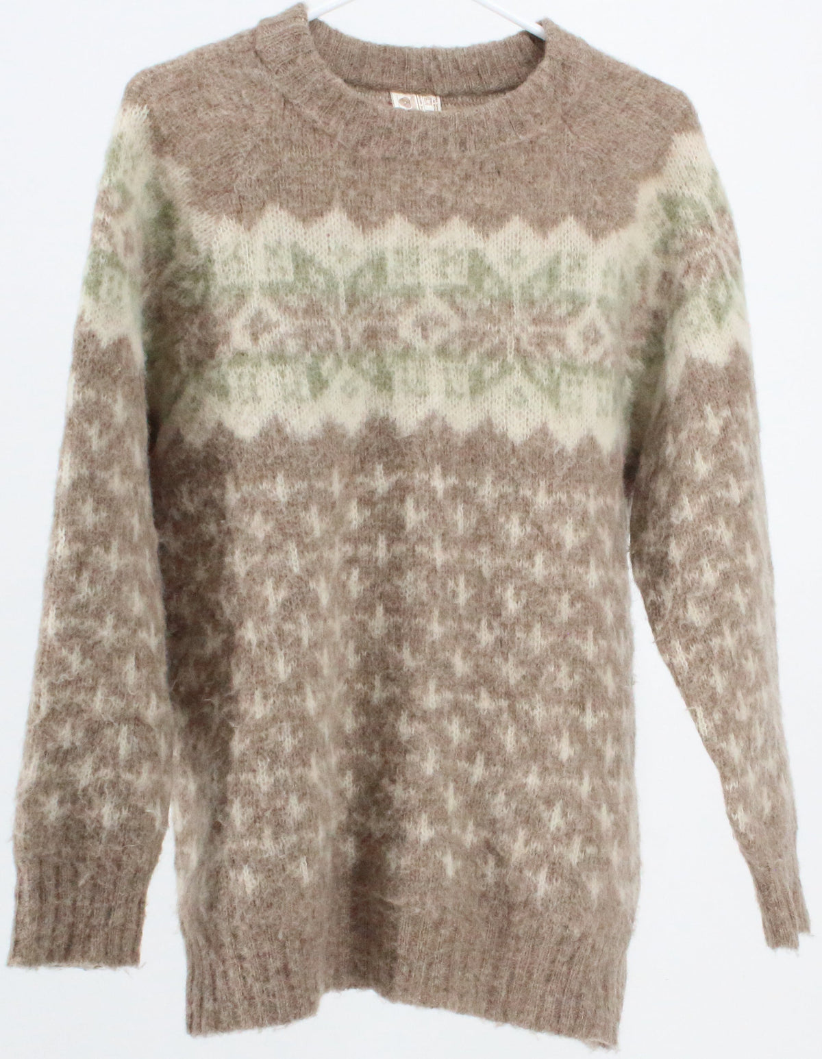 Alafoss Icewool Beige Off White and Green Cardigan