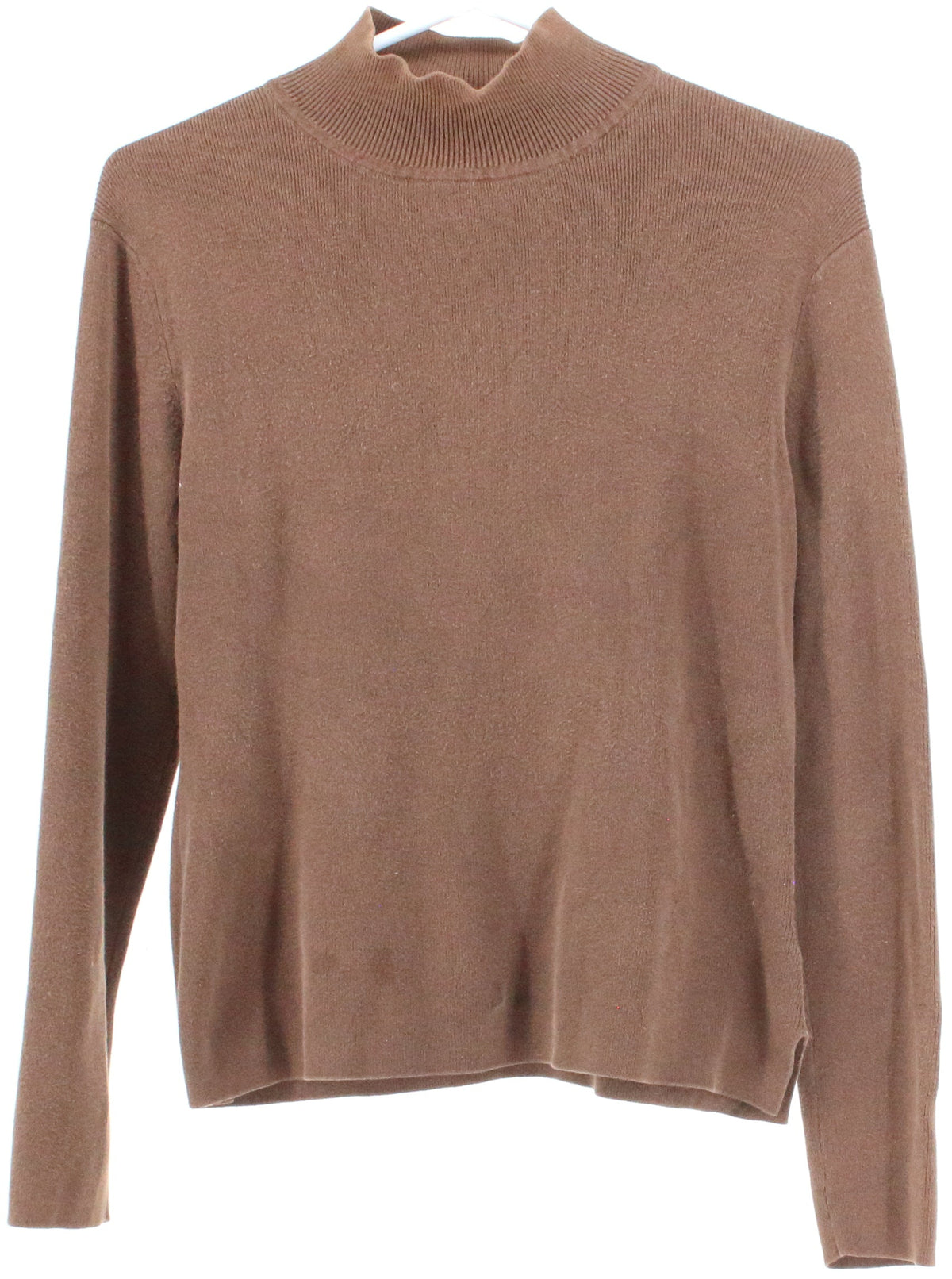 Pierre Cardin Brown Mock Neck Women's Sweater