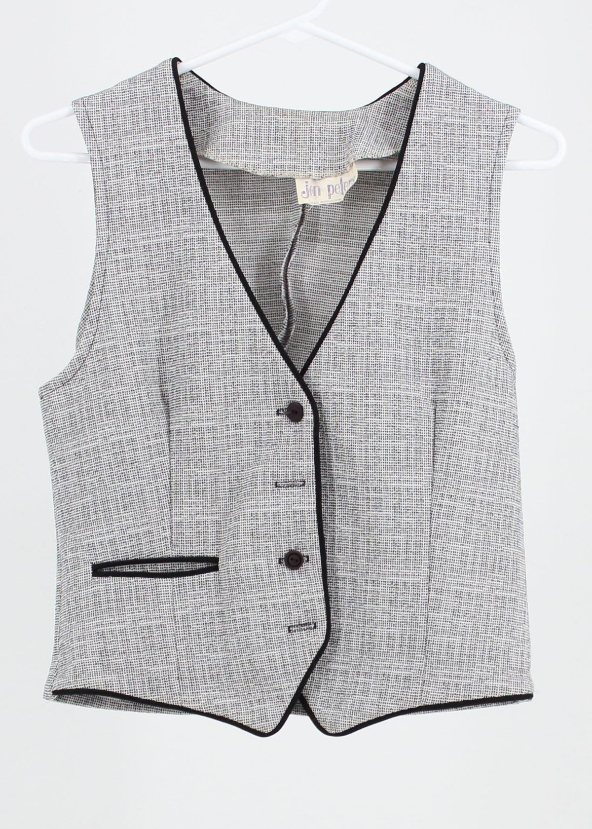 Jon Peters grey deep v neck button up vest