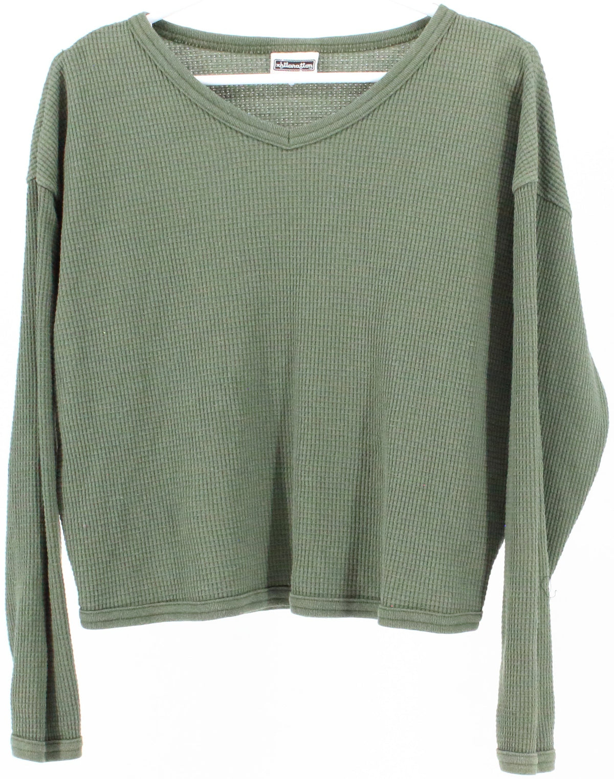 Xhilaration Green Waffle Knit Sweater