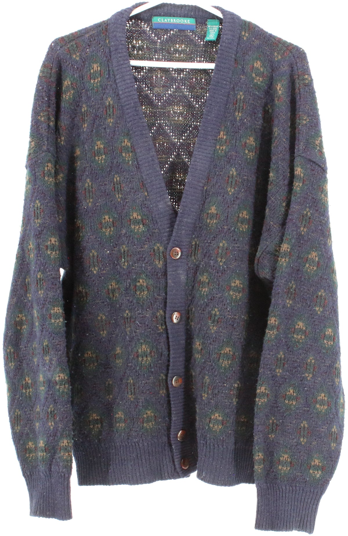 Claybrooke Navy Blue Men's Cardigan Sweater