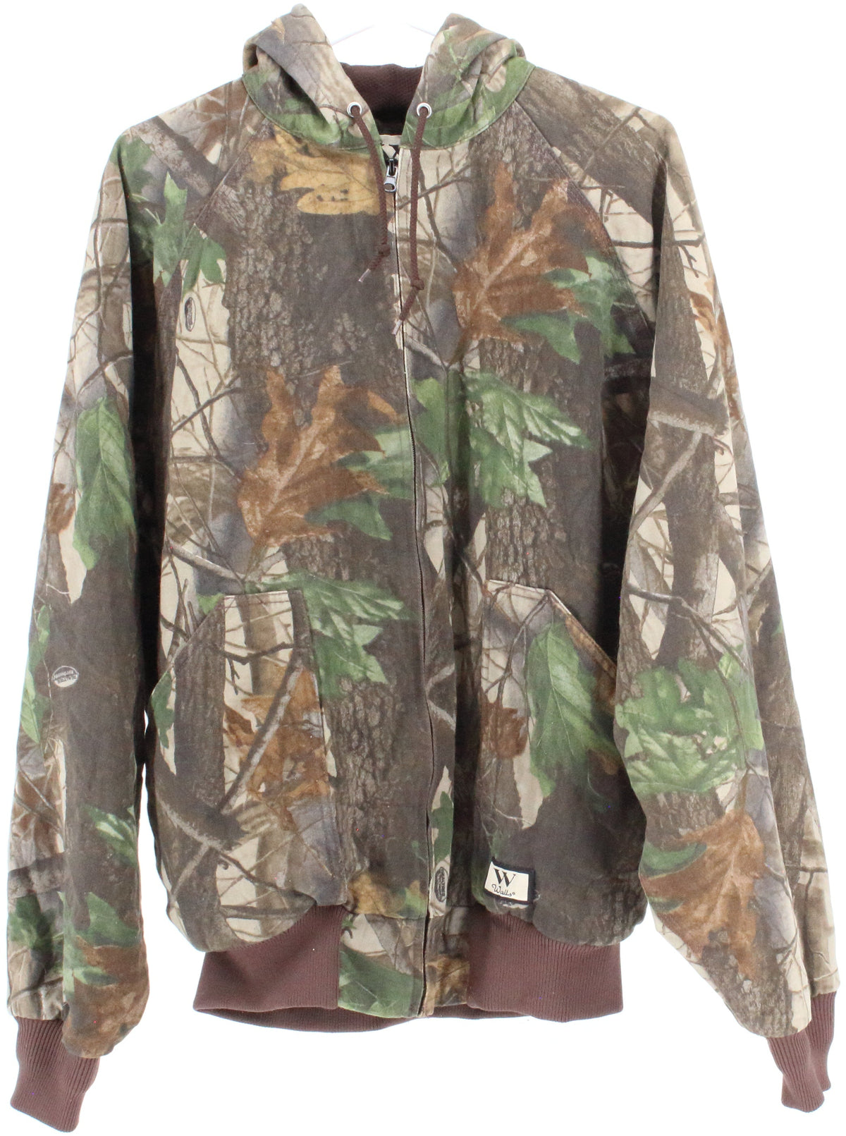 Walls Brown and Green Leaf Print Hooded Men's Jacket