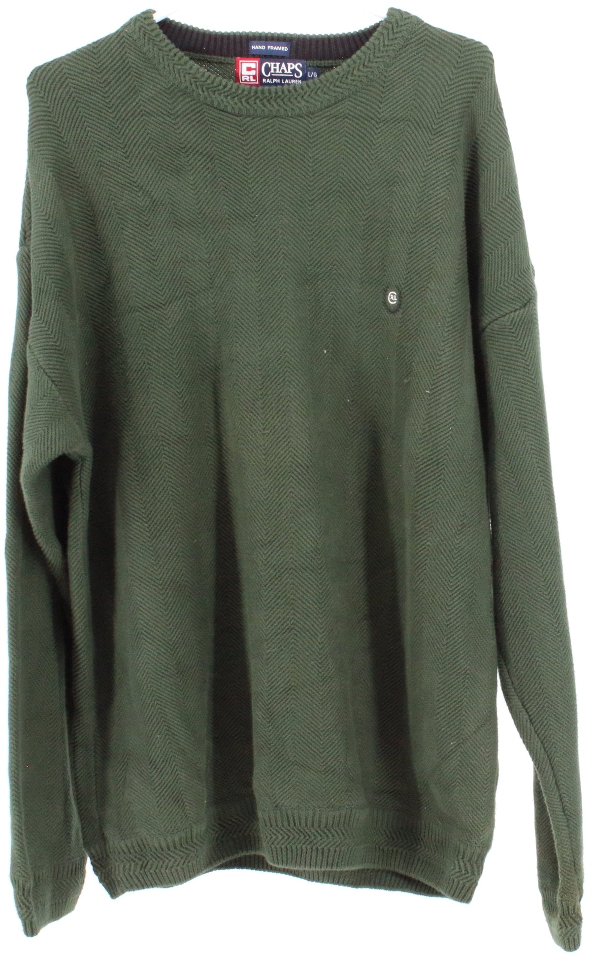 Chaps Ralph Lauren Hand Framed Green Sweater