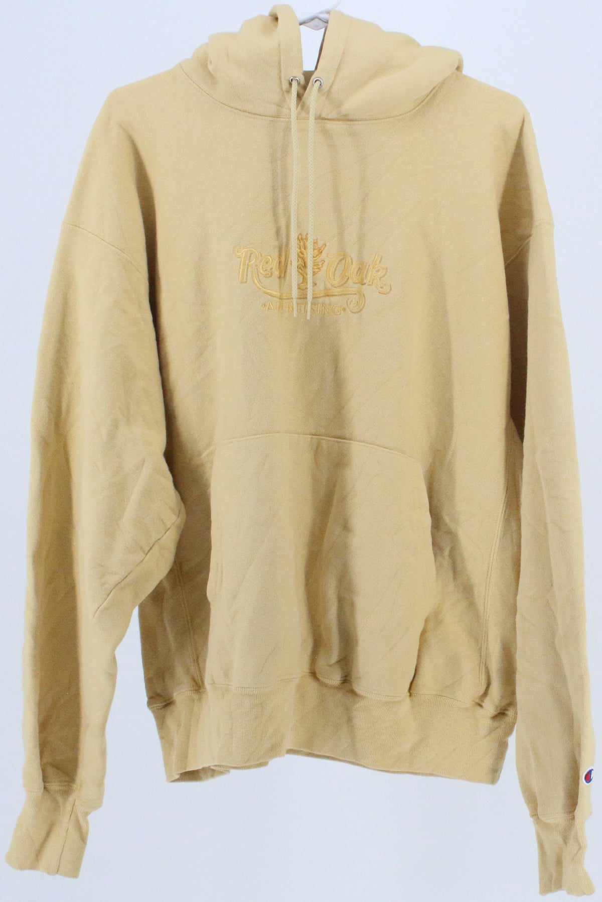 Champion Red Oak Advertising Yellow Hooded Sweatshirt