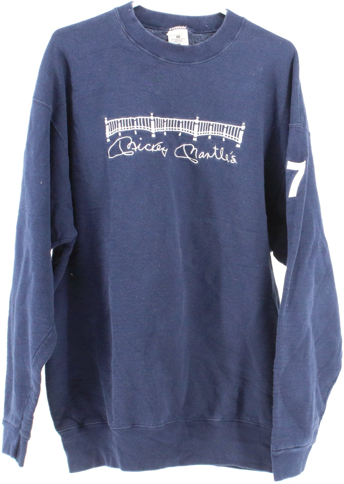 Fruit Of The Loom Navy Blue Sweatshirt With Front and Left Sleeve Embroidery