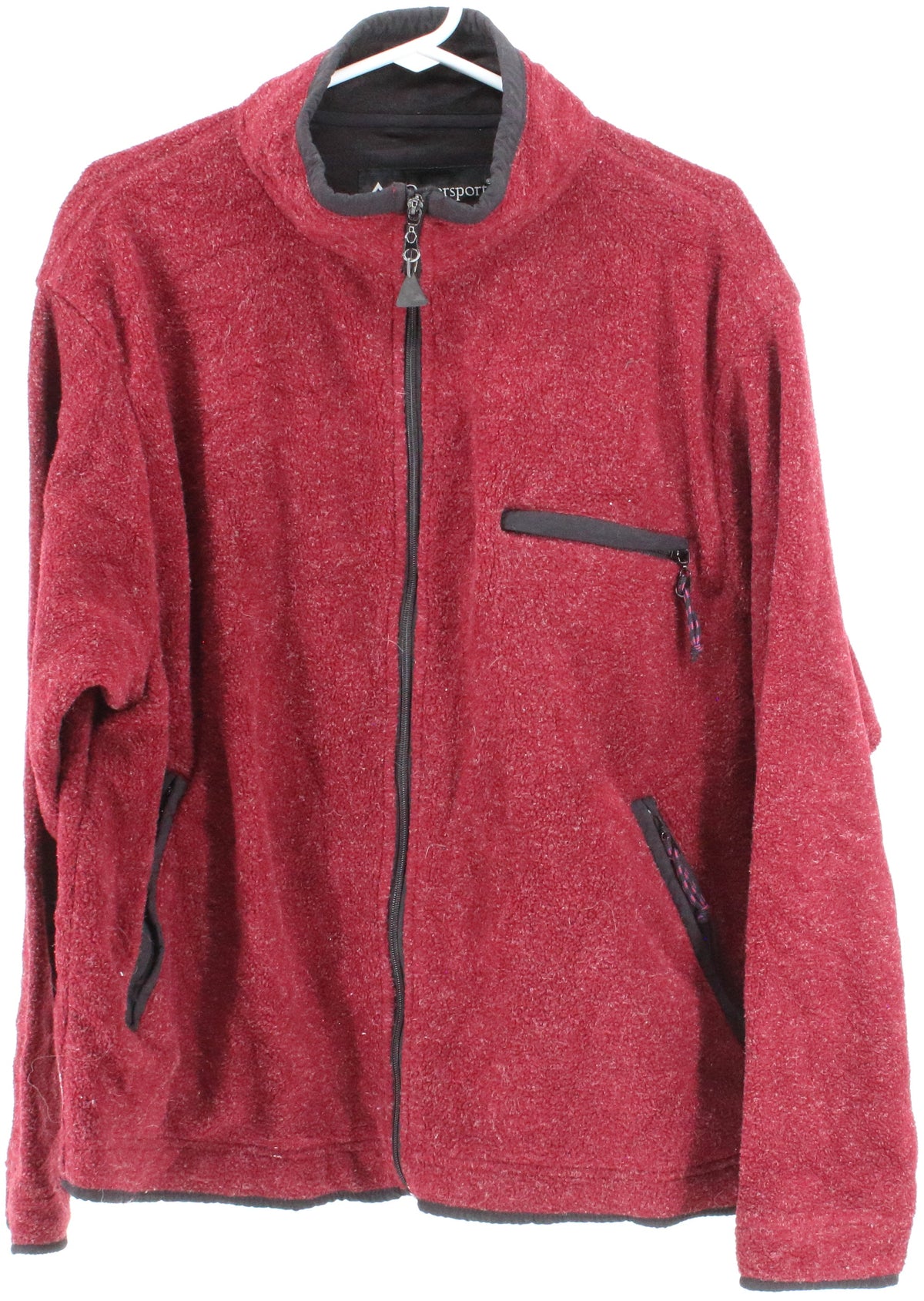 Outersport Burgundy Full Zip Men's Fleece