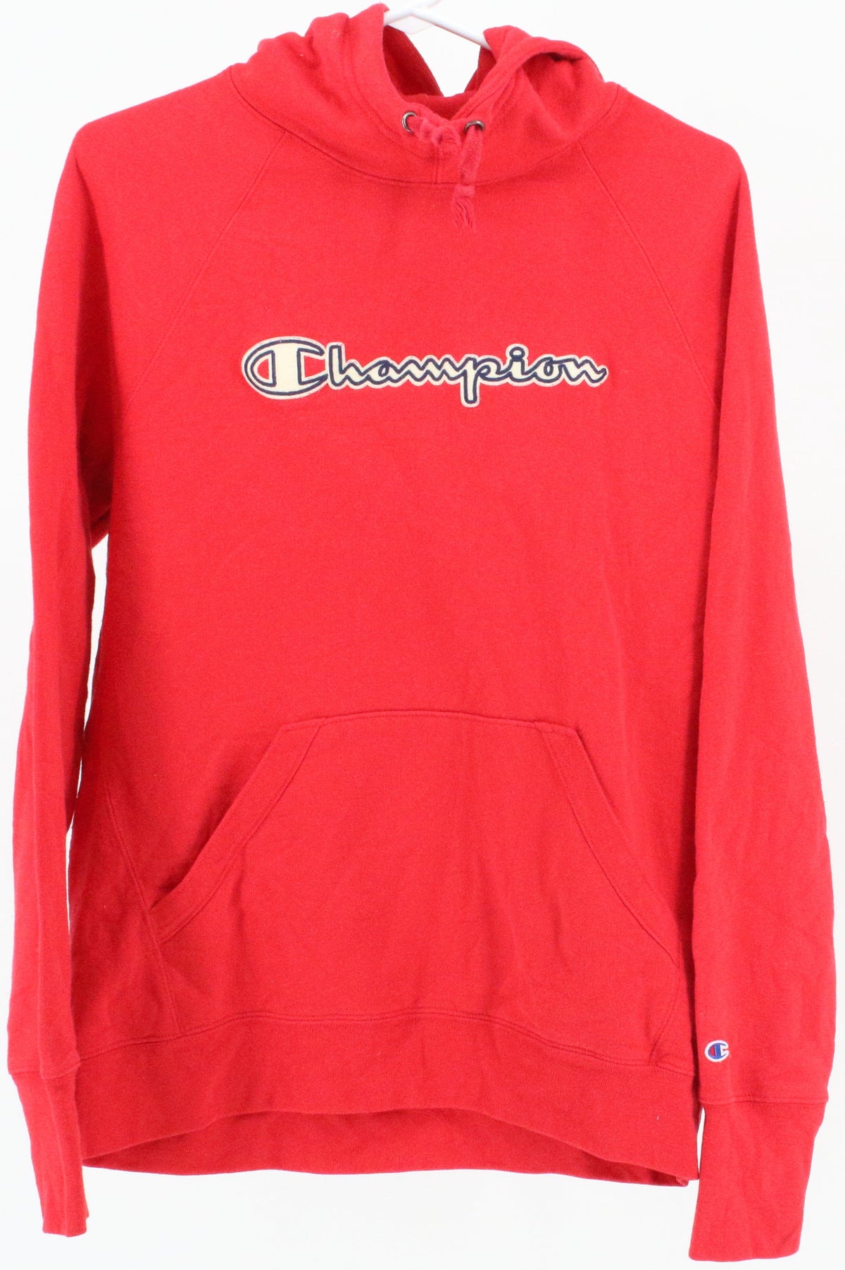 Champion Front Logo Hooded Red Sweatshirt