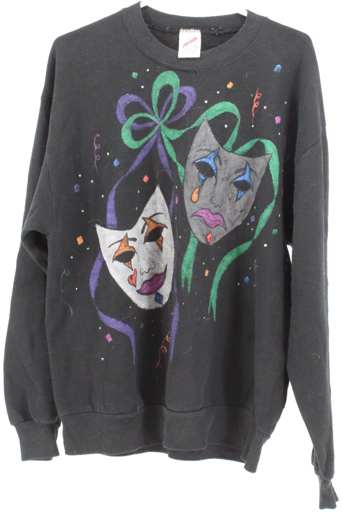 Jerzees Black Masks Print Sweatshirt