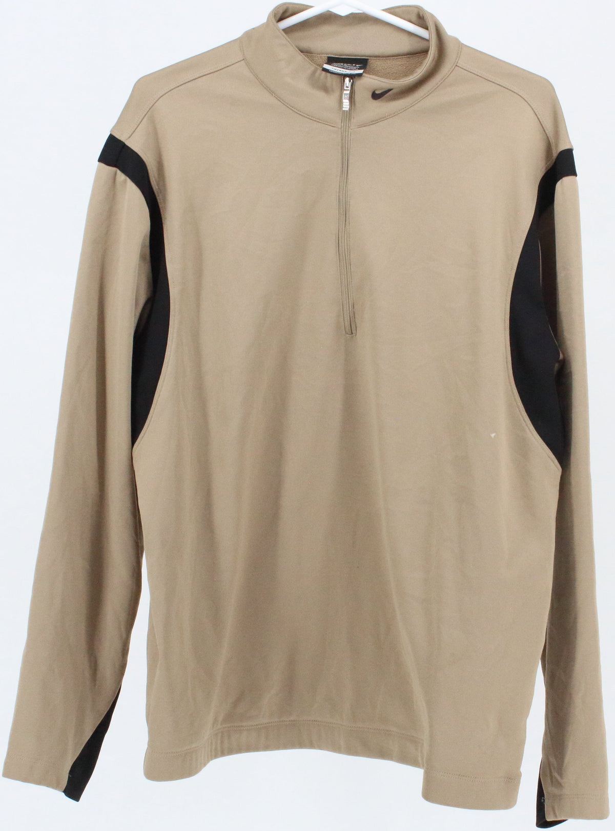 Nike Golf Beige and Black Half Zip Long Sleeve T-Shirt