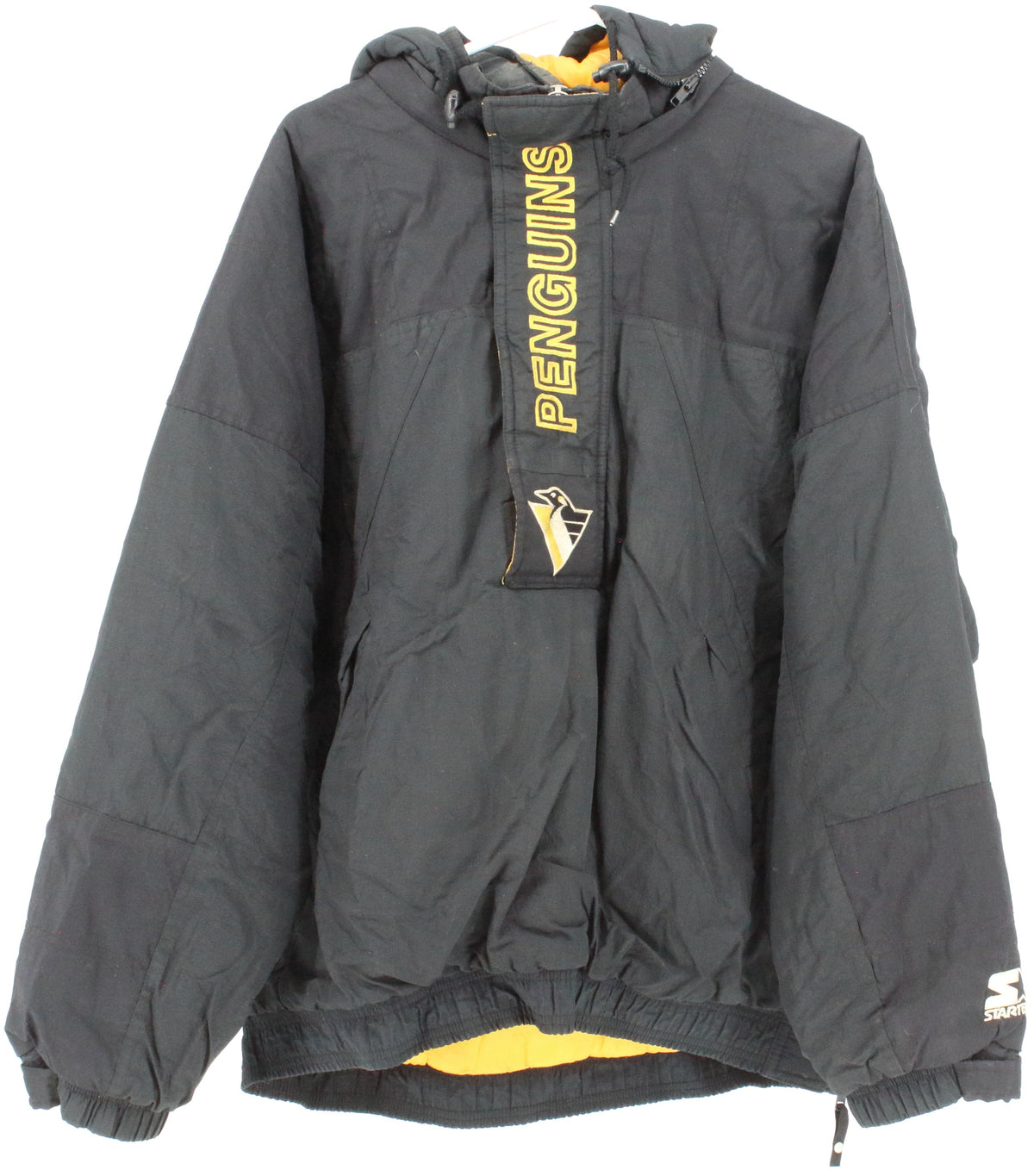 Starter NHL Penguins Black and Yellow Half Zip Jacket