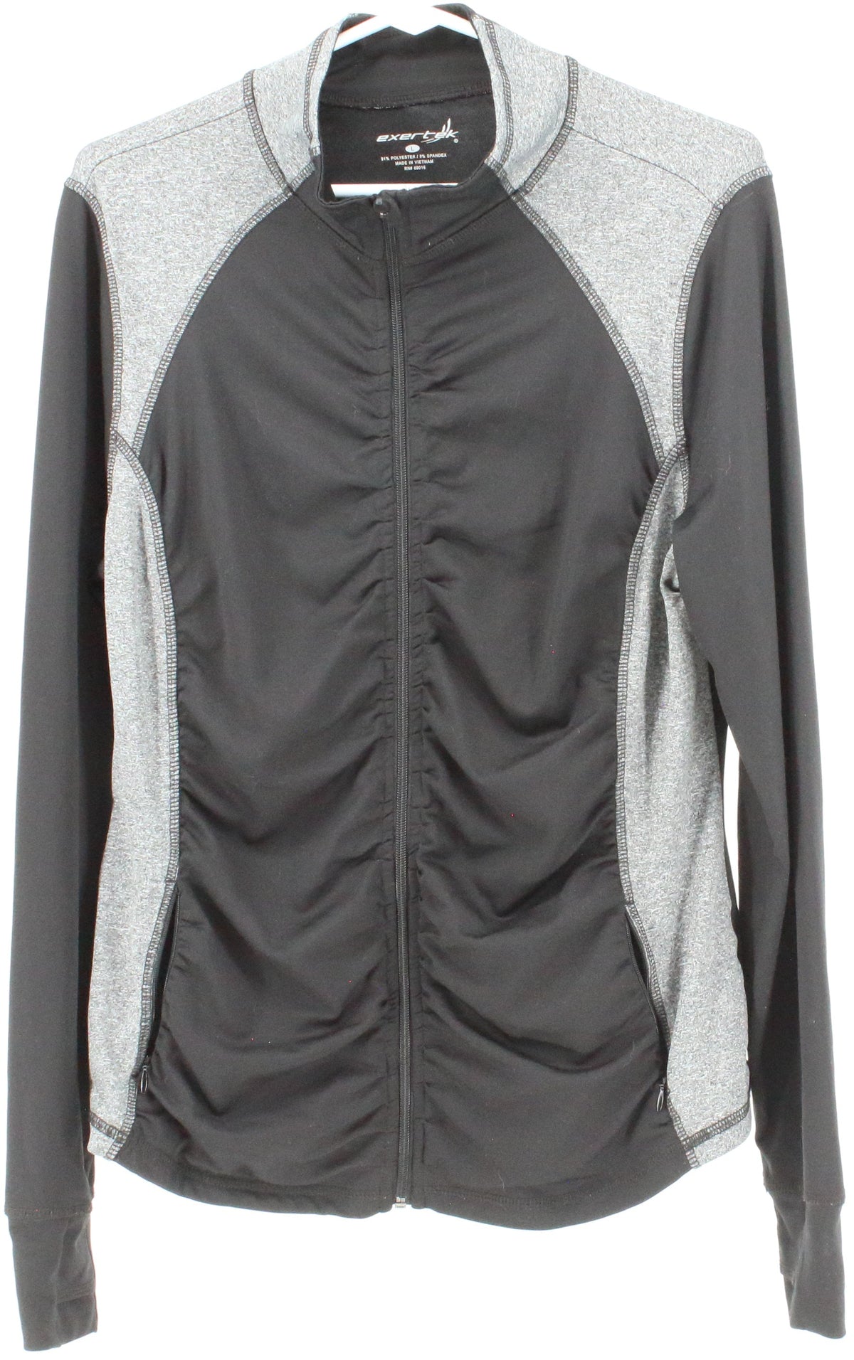 Exertek Black and Grey Full Zip Women's Jacket