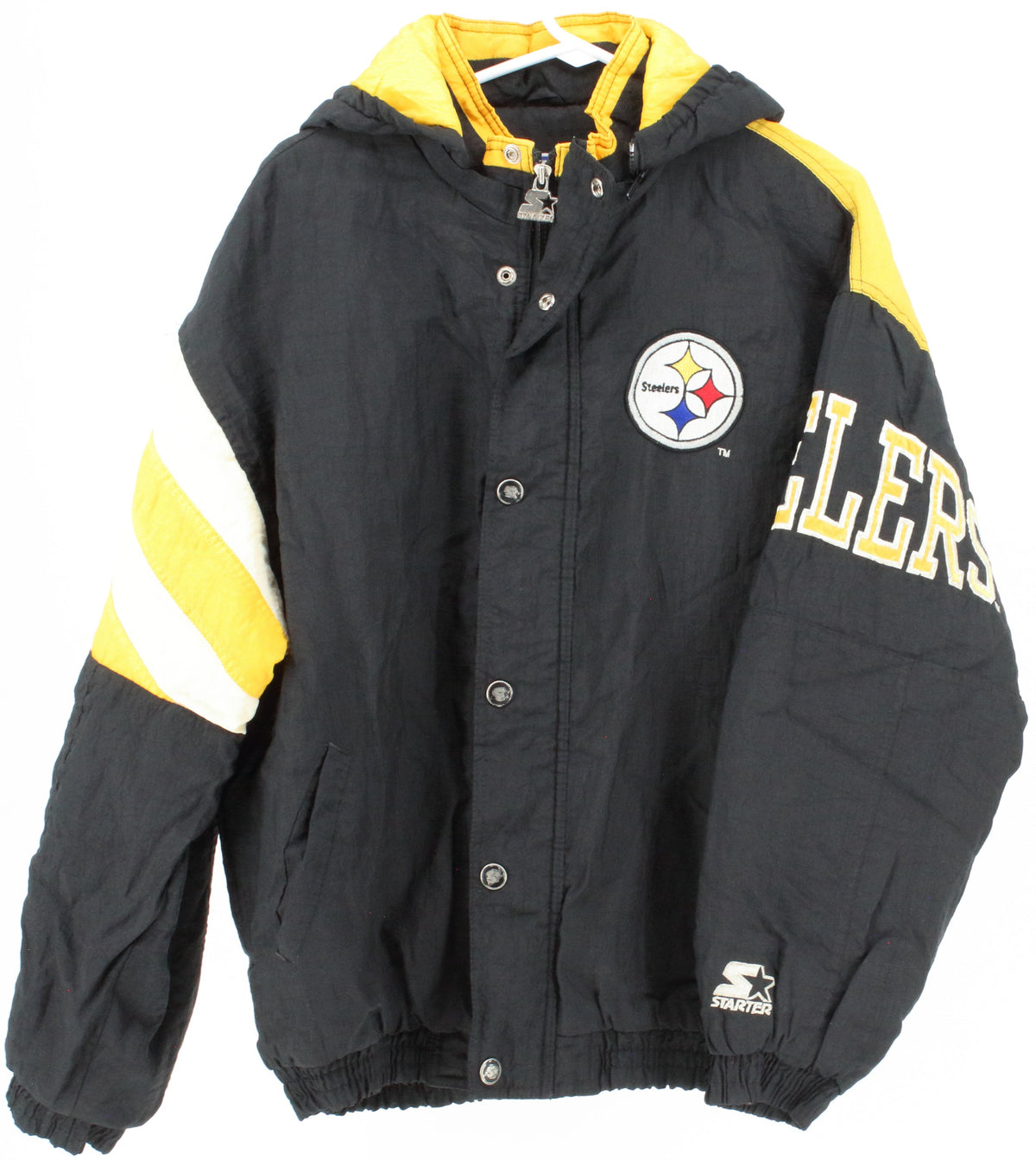 Starter Pro Line NFL Steelers Black and Yellow Hooded Jacket