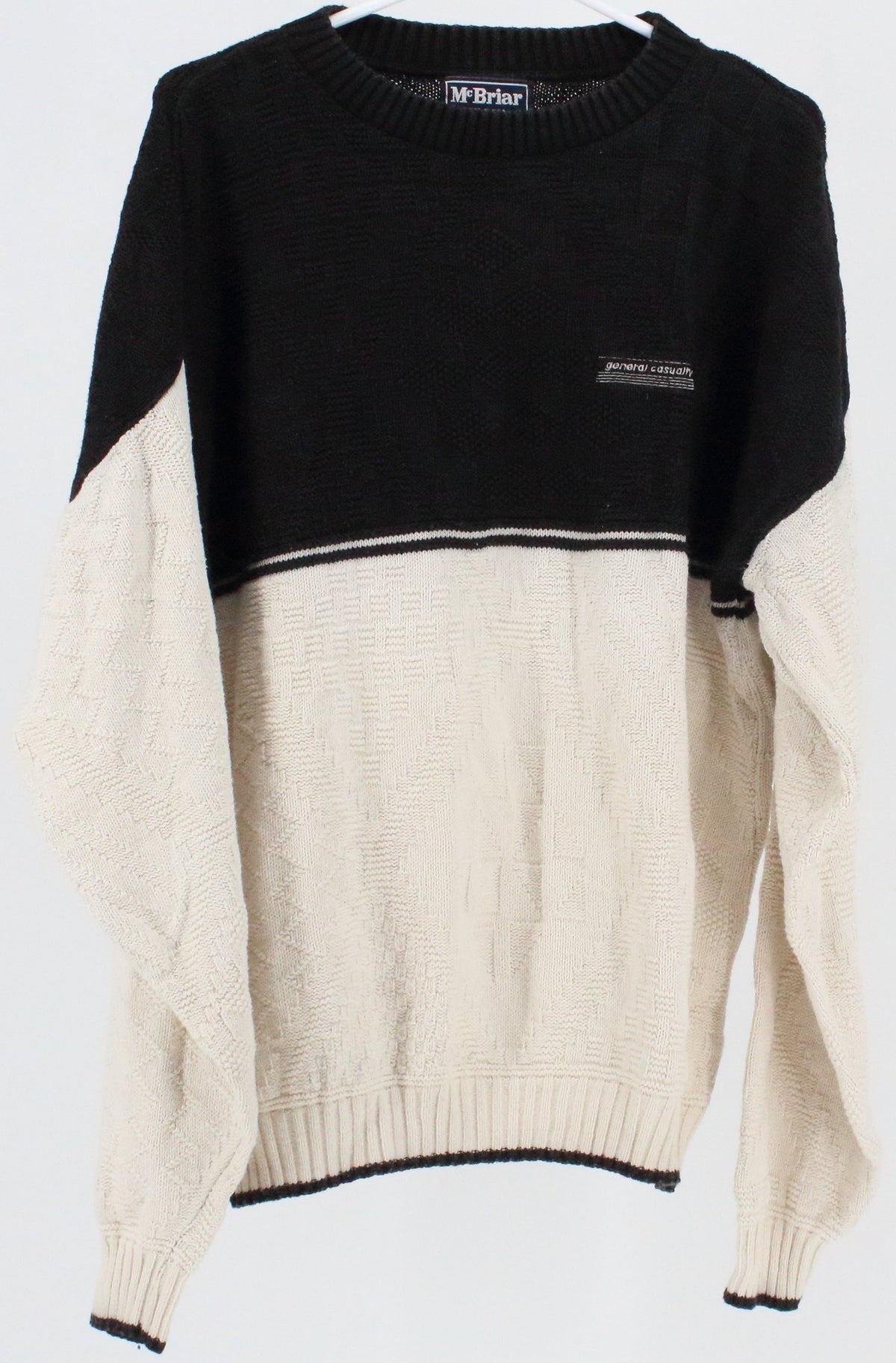 Mc Briar General Casualty Black and Off White Men's Sweater