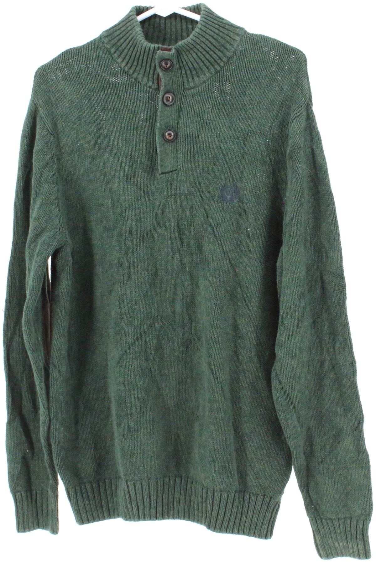 Chaps Dark Green Front Buttons Men's Sweater