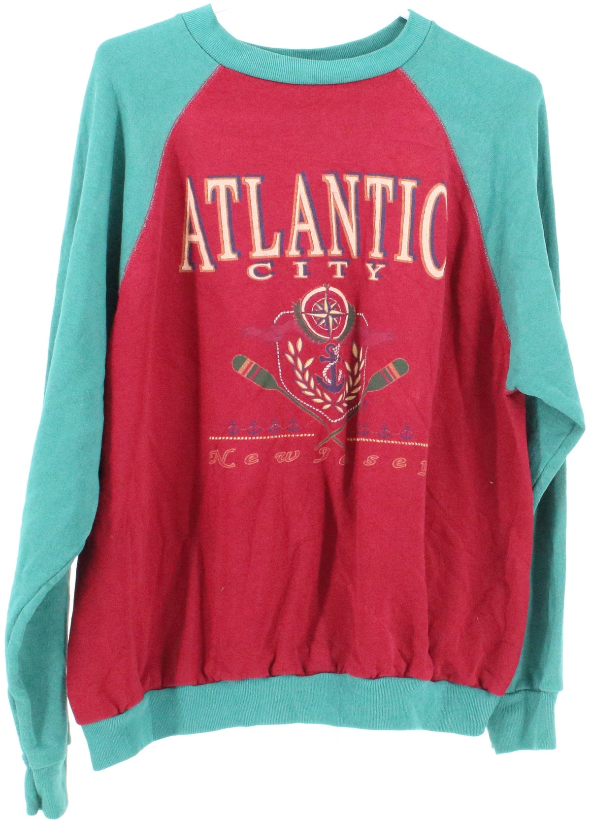 Brittania Atlantic City Green and Burgundy Sweatshirt