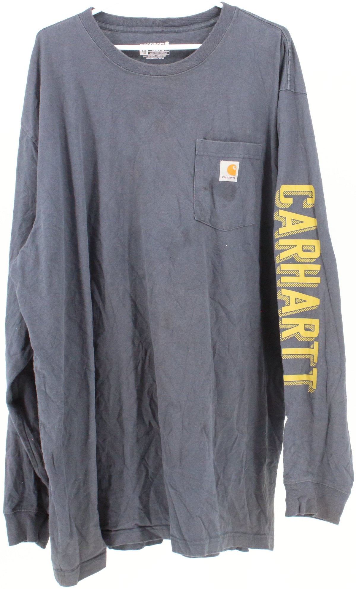 Carhartt Dark Grey Front Pocket Long Sleeved T-Shirt