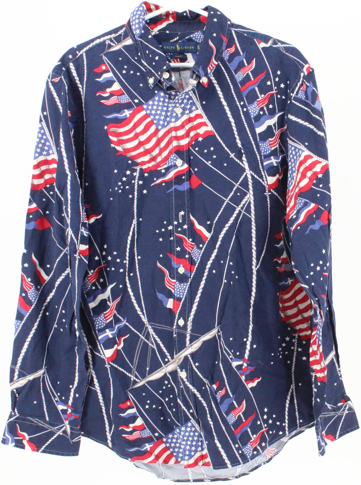 Ralph Lauren Navy Blue US Flags Print Shirt