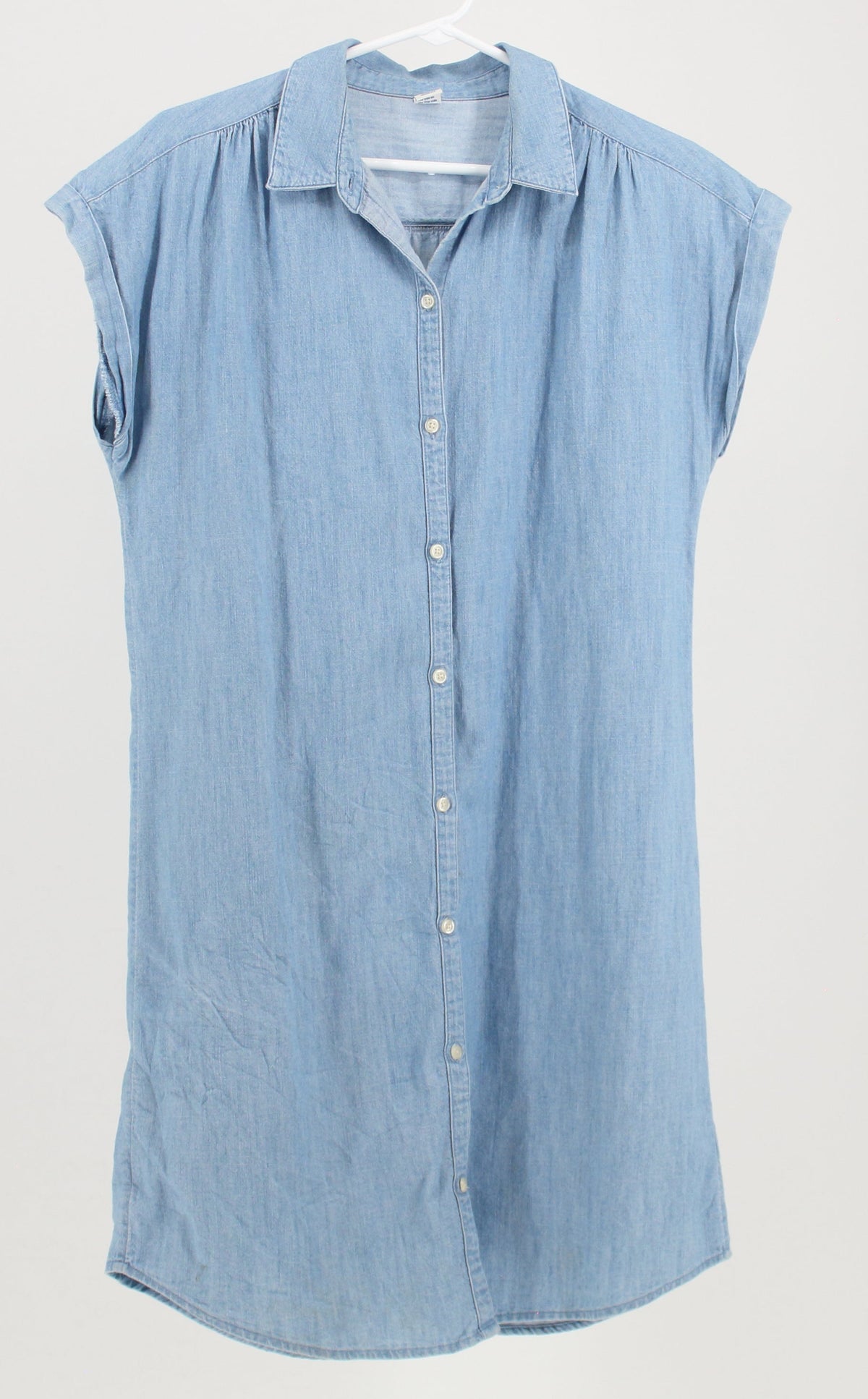 Old Navy sky blue midi dress with button up front