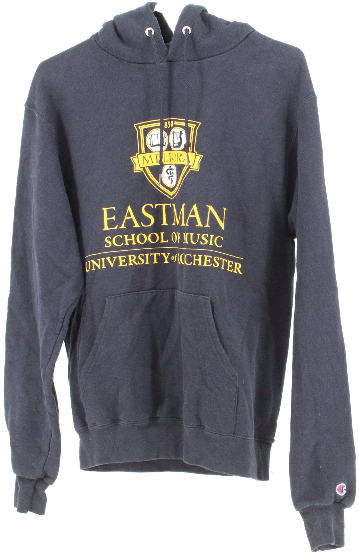 Champion Eco Meliora Navy Blue and Yellow Hooded Sweatshirt