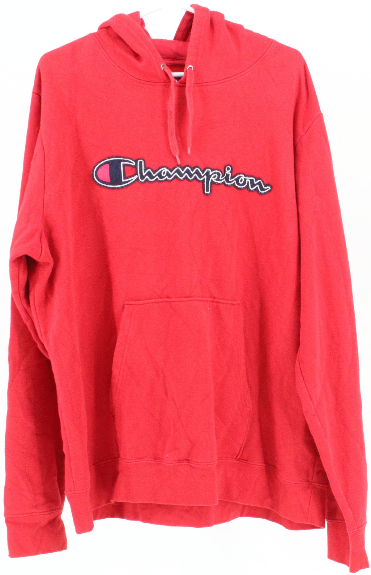 Champion Authentic Athleticwear Red Front Logo Hooded Sweatshirt