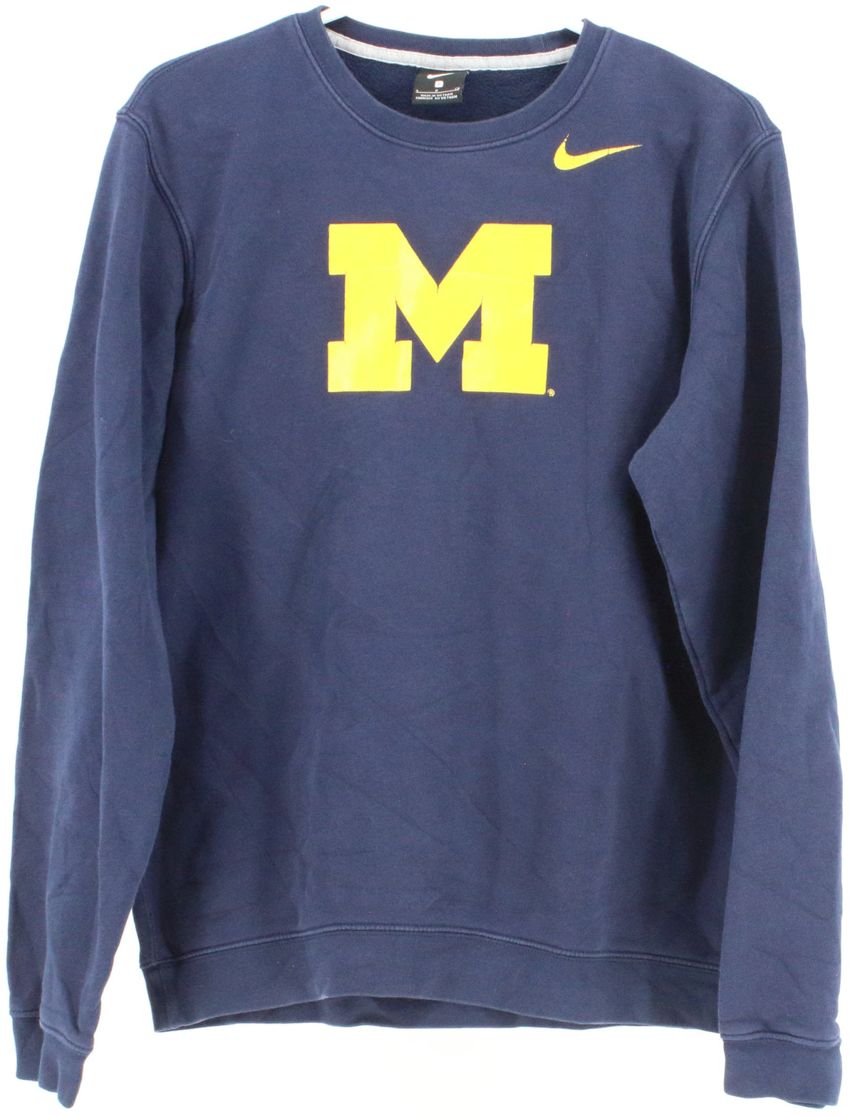 Nike M Navy Blue and Yellow Front Silk Sweatshirt