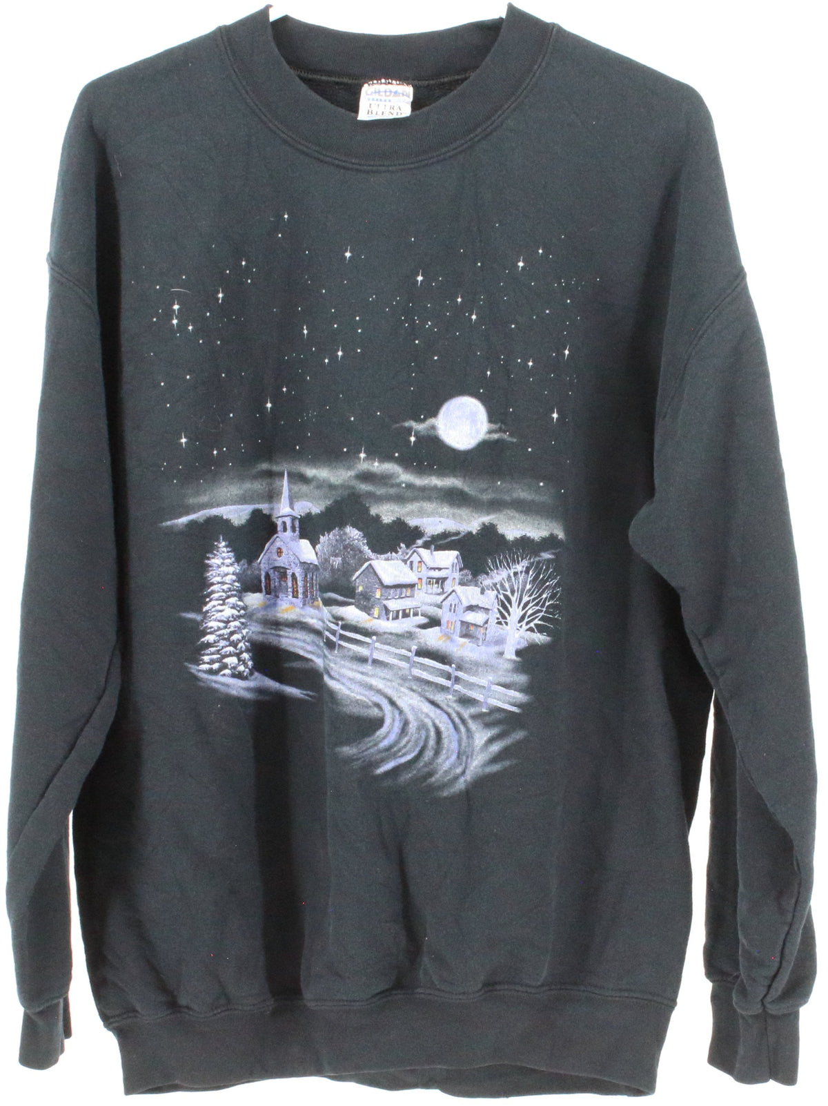 Gildan Ultra Blend Front Print Black Sweatshirt