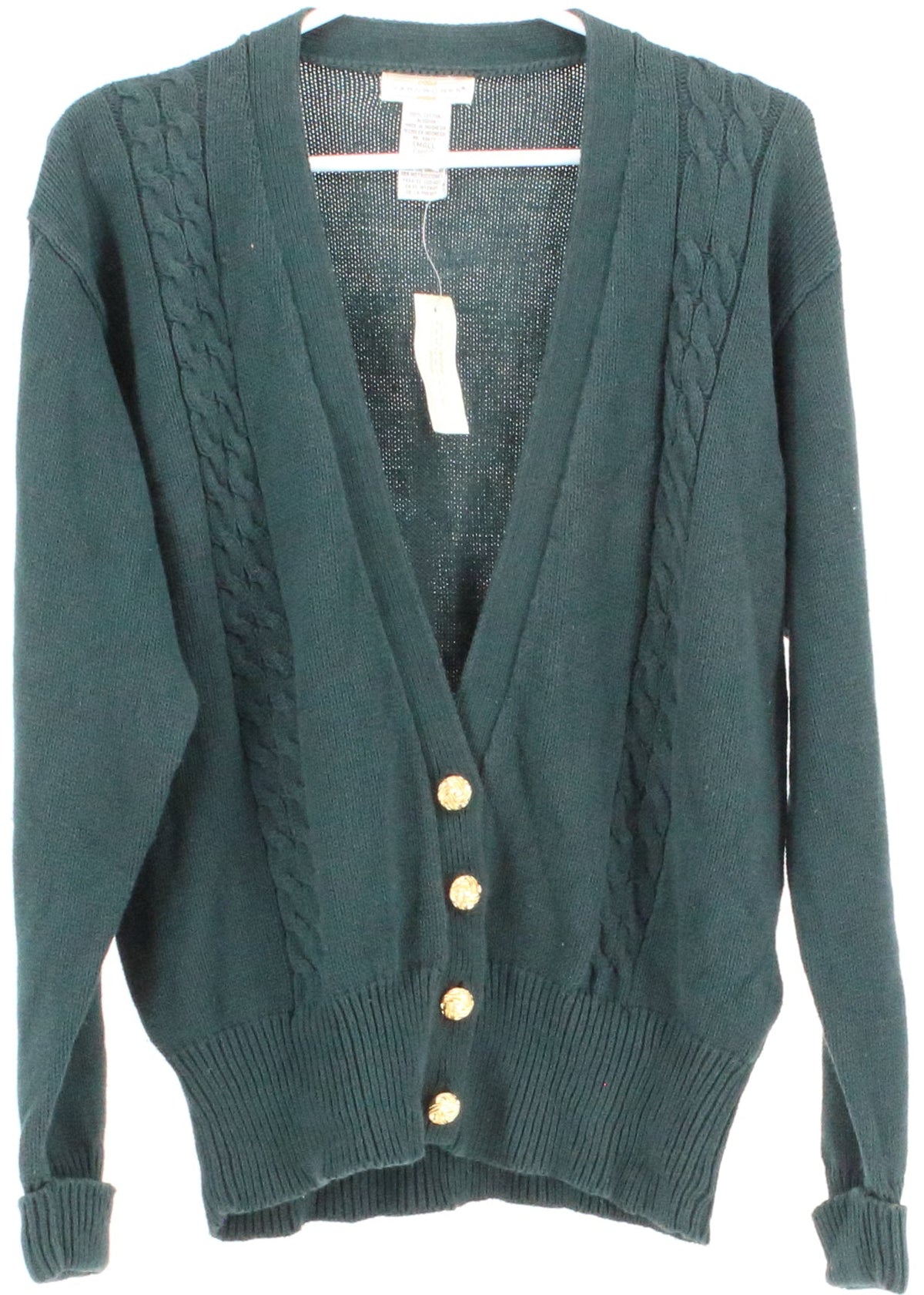 Yarnworks Dark Green Cardigan Sweater