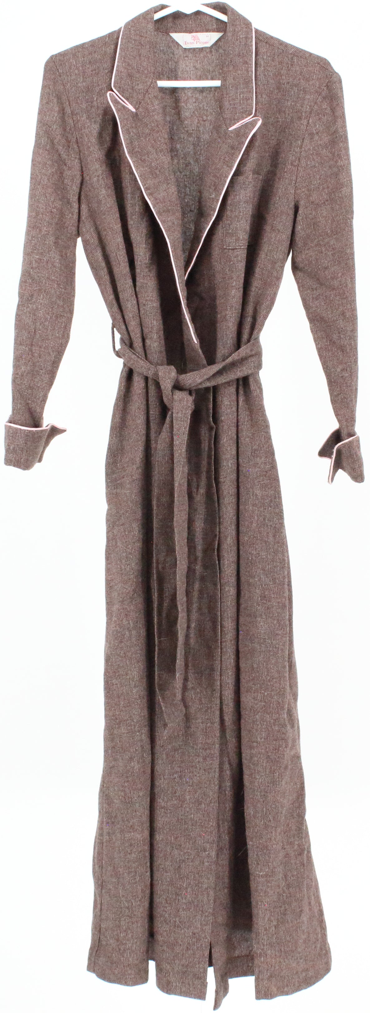 Evan-Picone Brown Long Wool Robe
