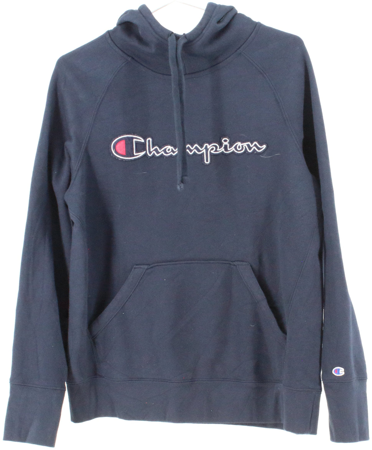 Champion Navy Blue Front Logo Hooded Sweatshirt