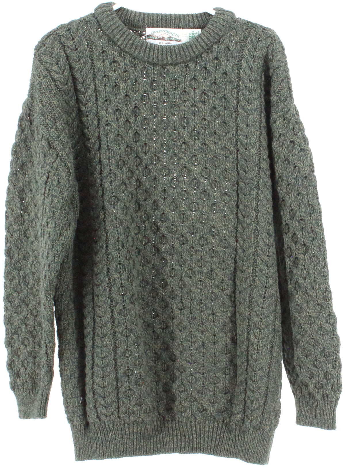 Aran Crafts Dark Green Merino Sweater